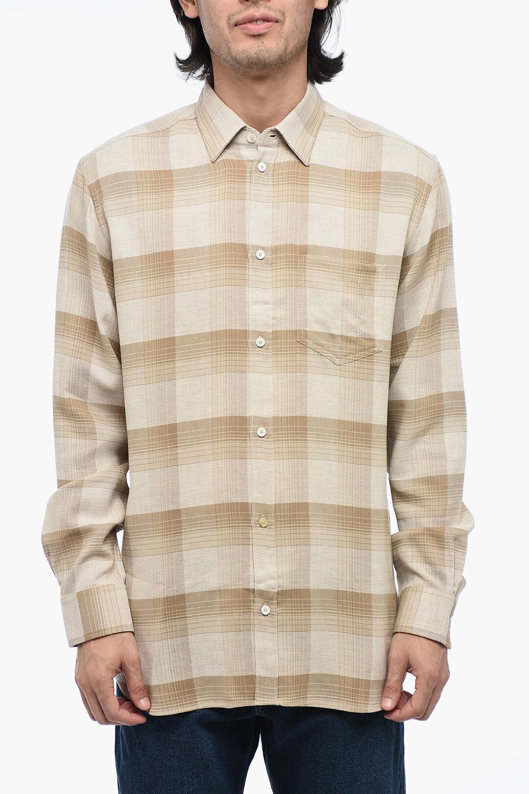 Golden Goose o1y0125 Checked Shirt in Beige Size US S / EU 44-46 / 1 - 1 Thumbnail