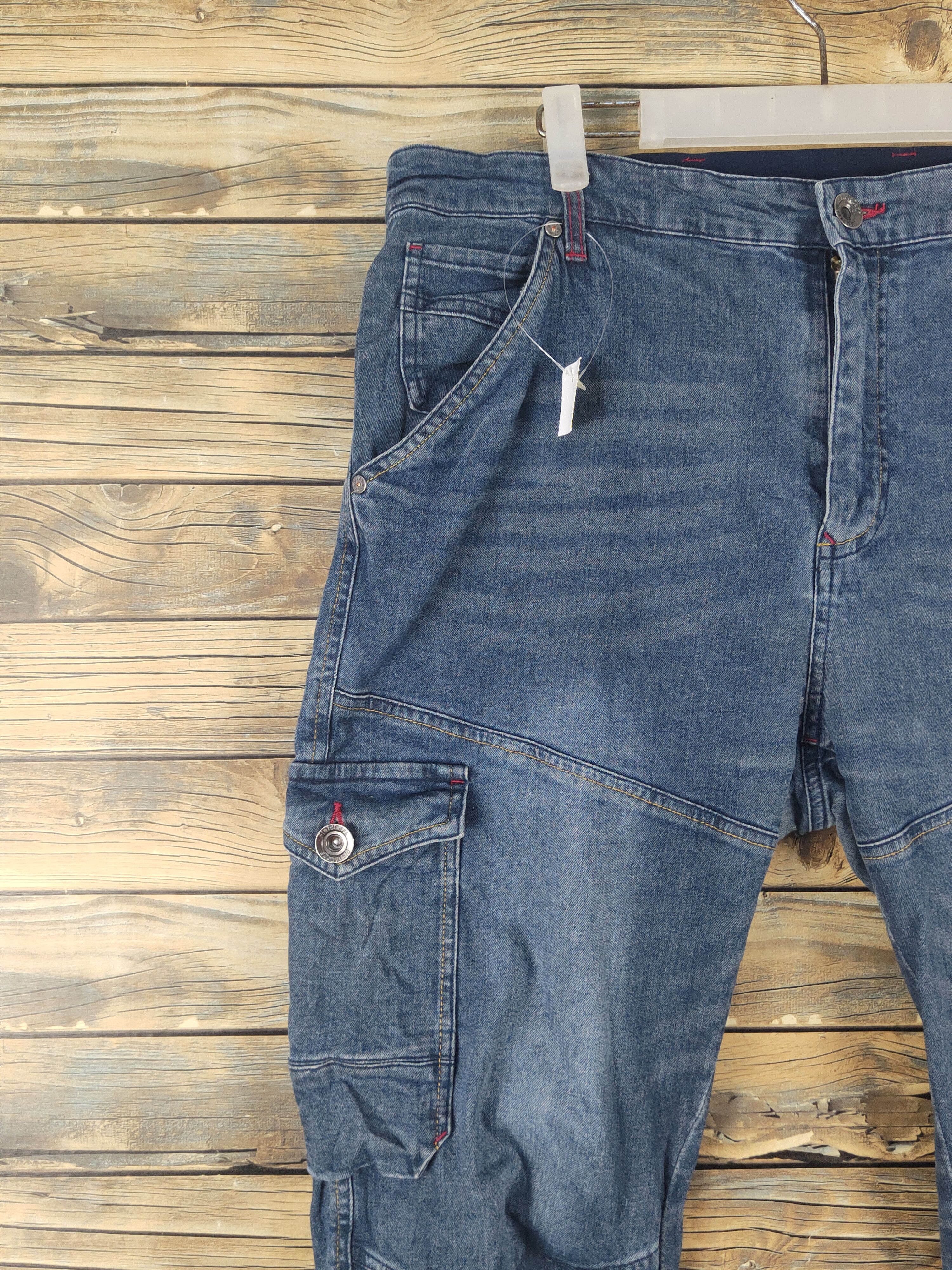 Japanese Brand FieldCore Dark Blue Distressed Ripped Jeans #W2005 Size US 35 - 3 Thumbnail