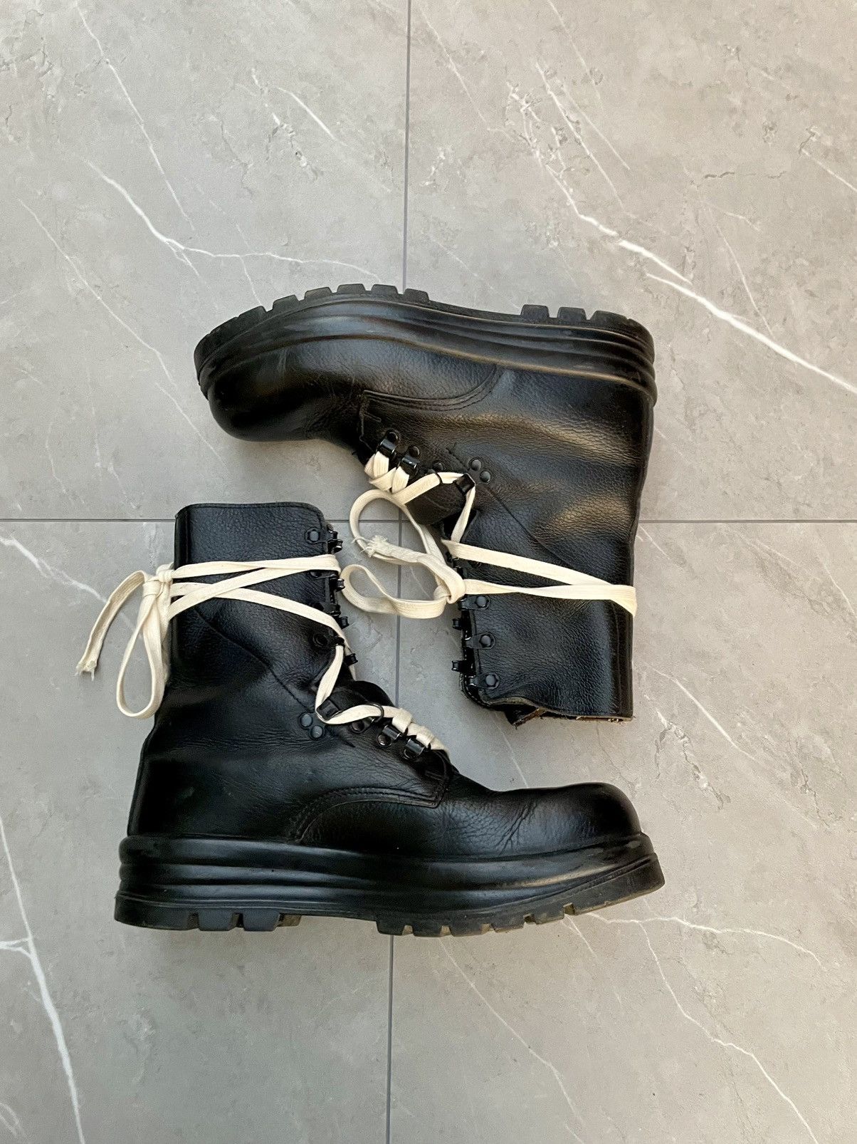 image of 1970S Vintage Military Black Leather Combat Boots, Men's