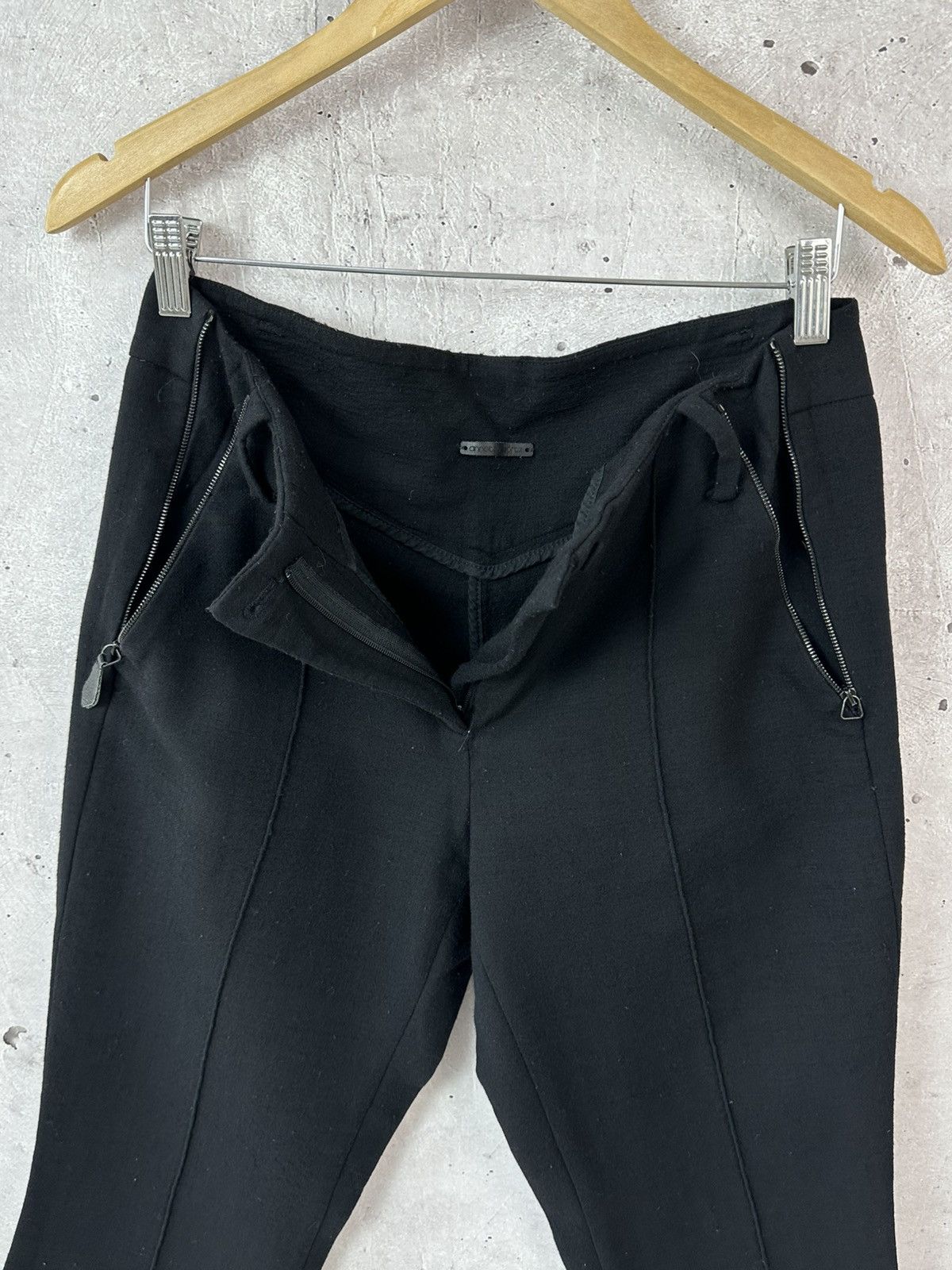Annette Gortz Annette Gortz Black Cropped Zip Pocket Wool Women’s Pants Size 26" / US 2 / IT 38 - 6 Thumbnail