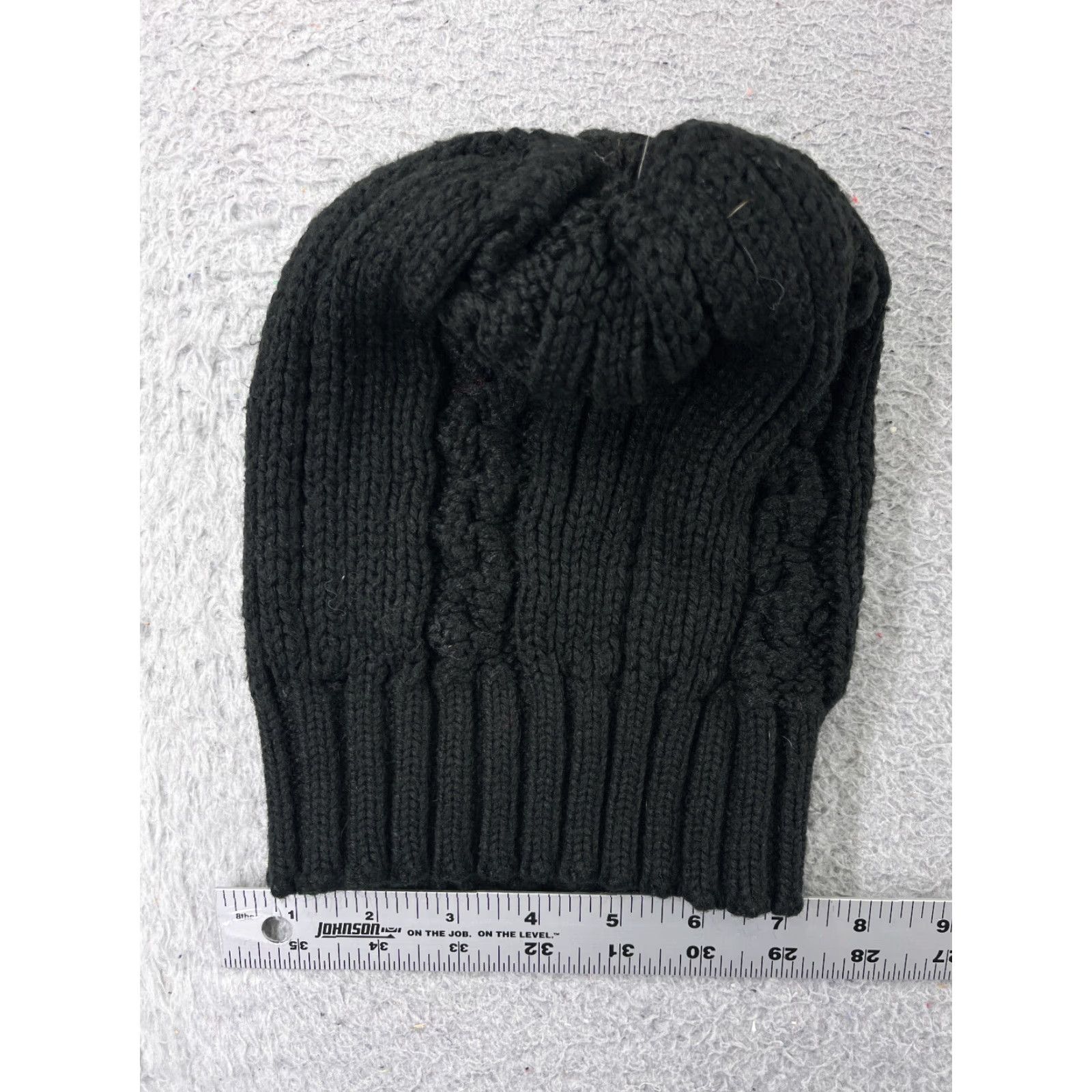 Merona Merona Beanie Womens One Size Black Cable Knit 100% Acrylic Snow Ski Pom Size ONE SIZE - 4 Thumbnail
