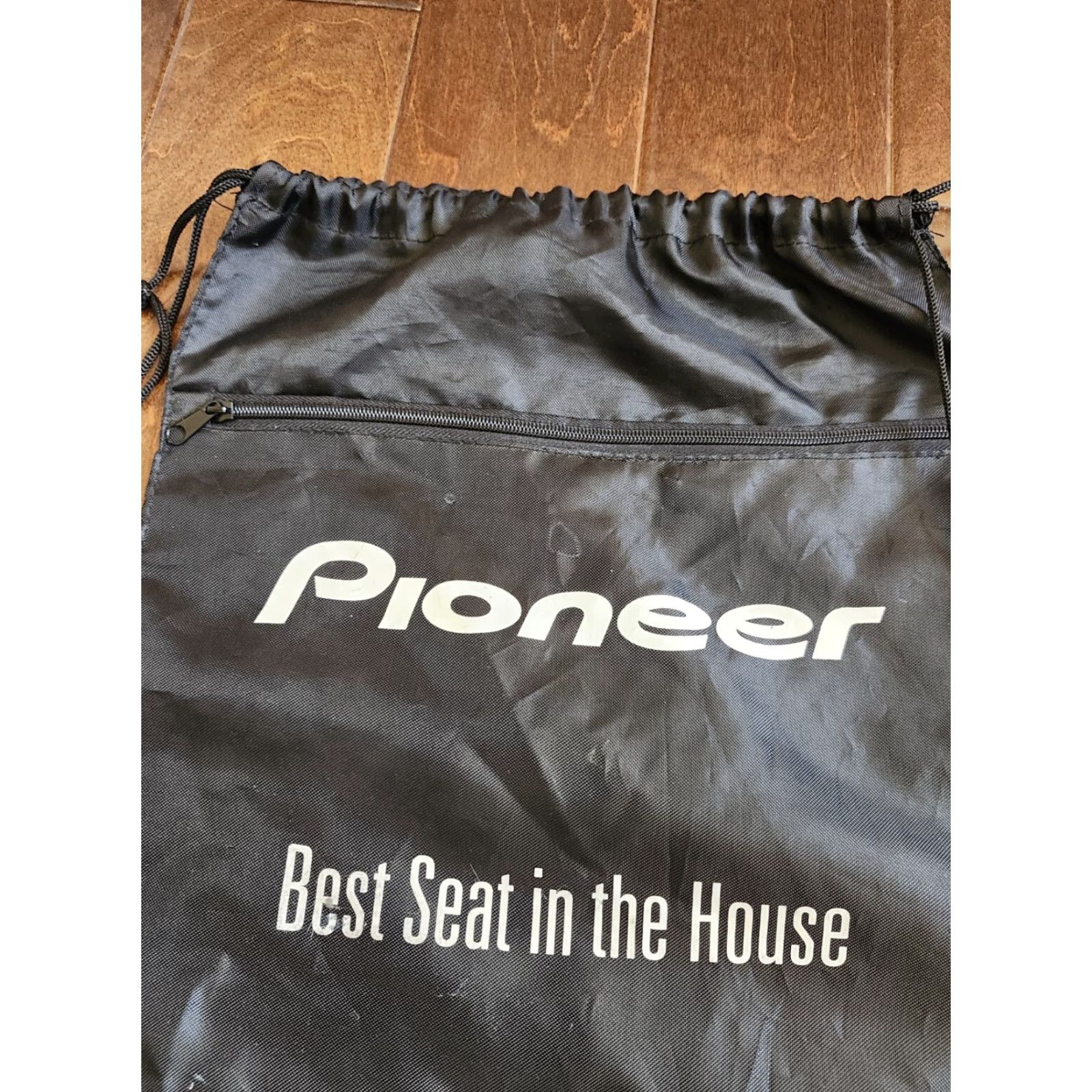 Vintage Pioneer Backpack Black Drawstring Backpack Men Small Solid Black Vintage No Size ONE SIZE - 7 Thumbnail