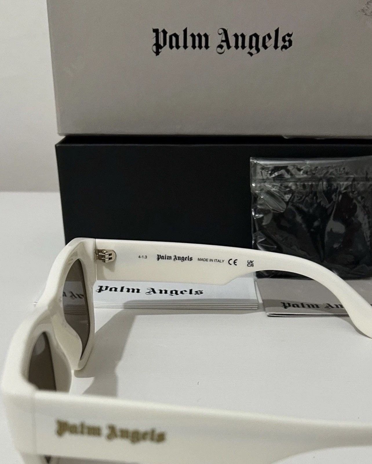 Palm Angels PALM ANGELS Sunglasses White Rectangle Volcan Gold Mirror Size ONE SIZE - 5 Thumbnail