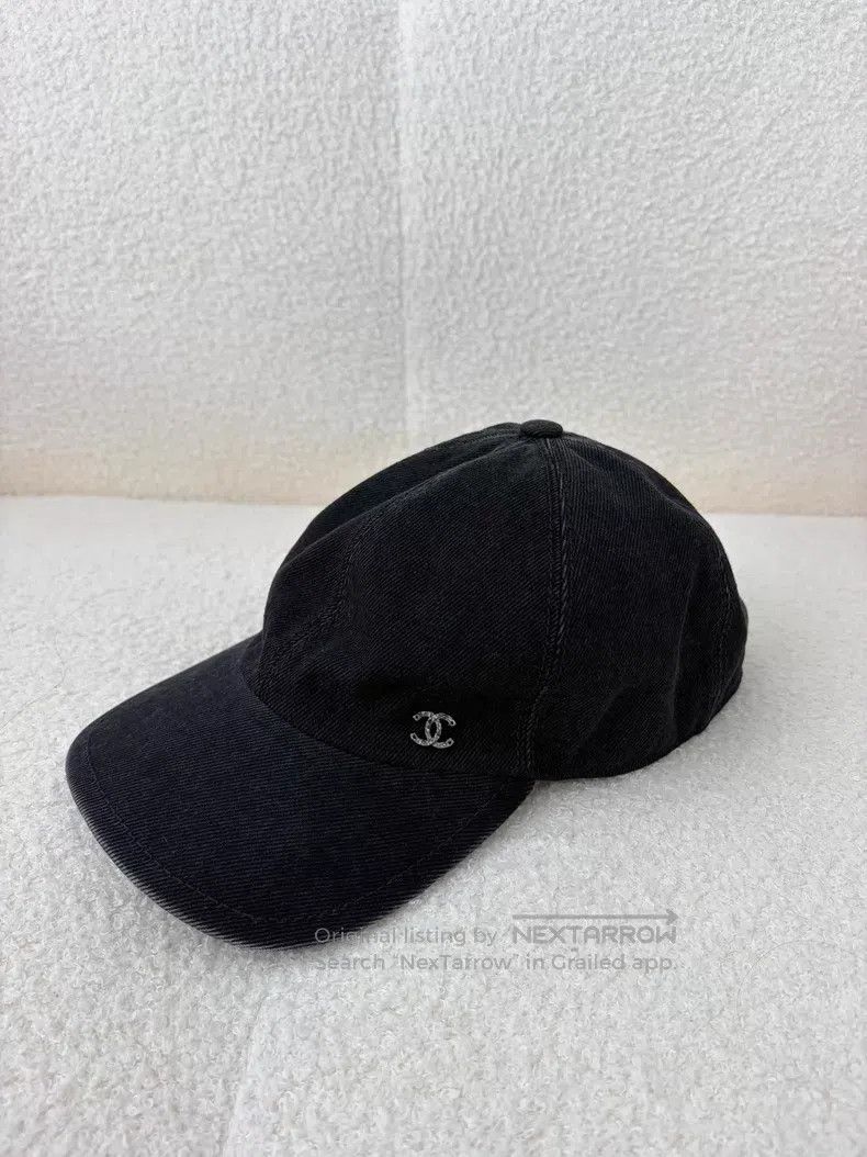 Chanel Chanel Black Denim Rhinestone Cc Cap Baseball Cap Size ONE SIZE - 1 Thumbnail
