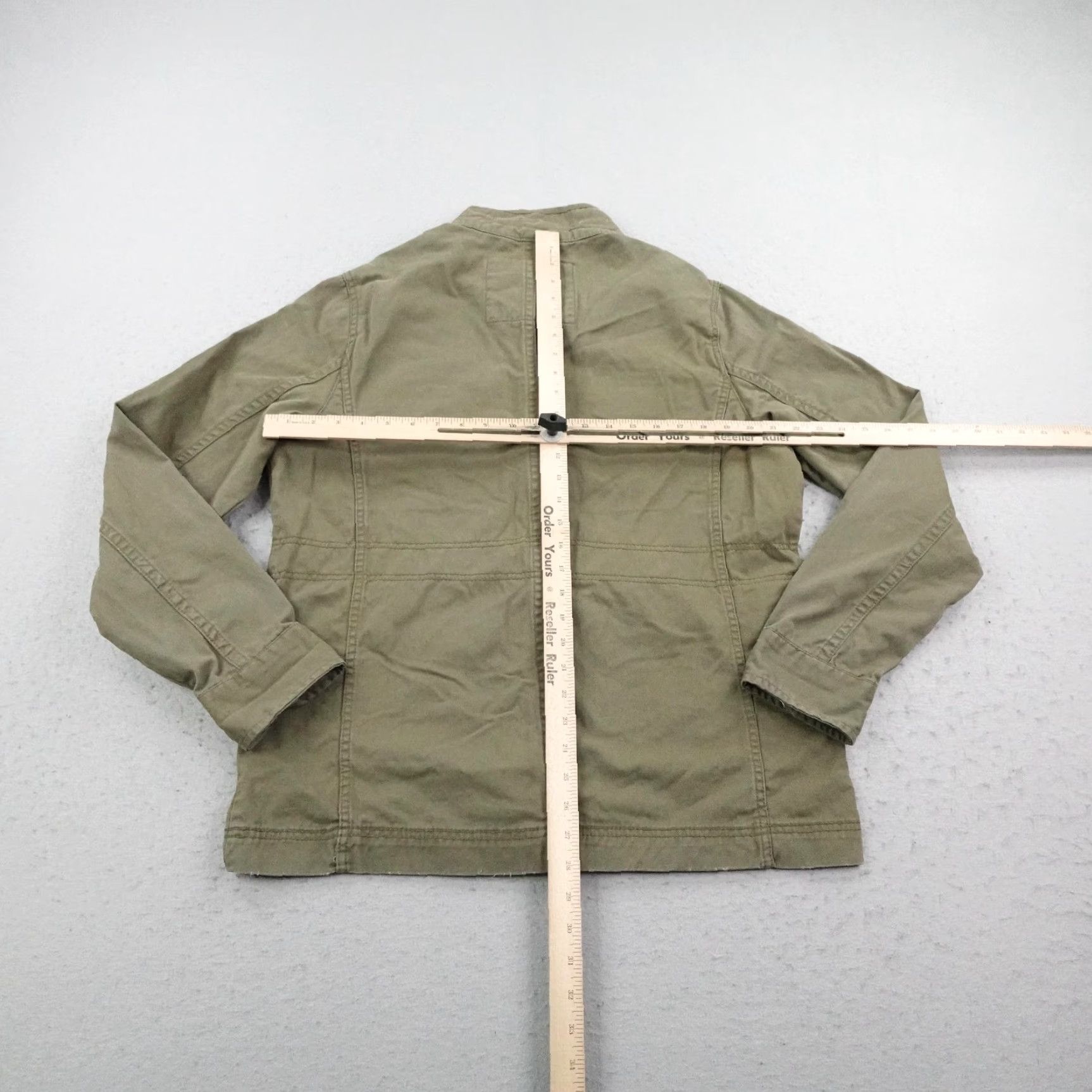 Vintage Roebuck Jacket Mens Large Green Military Field Coat Full Zip Button Up Utility Size US L / EU 52-54 / 3 - 7 Thumbnail