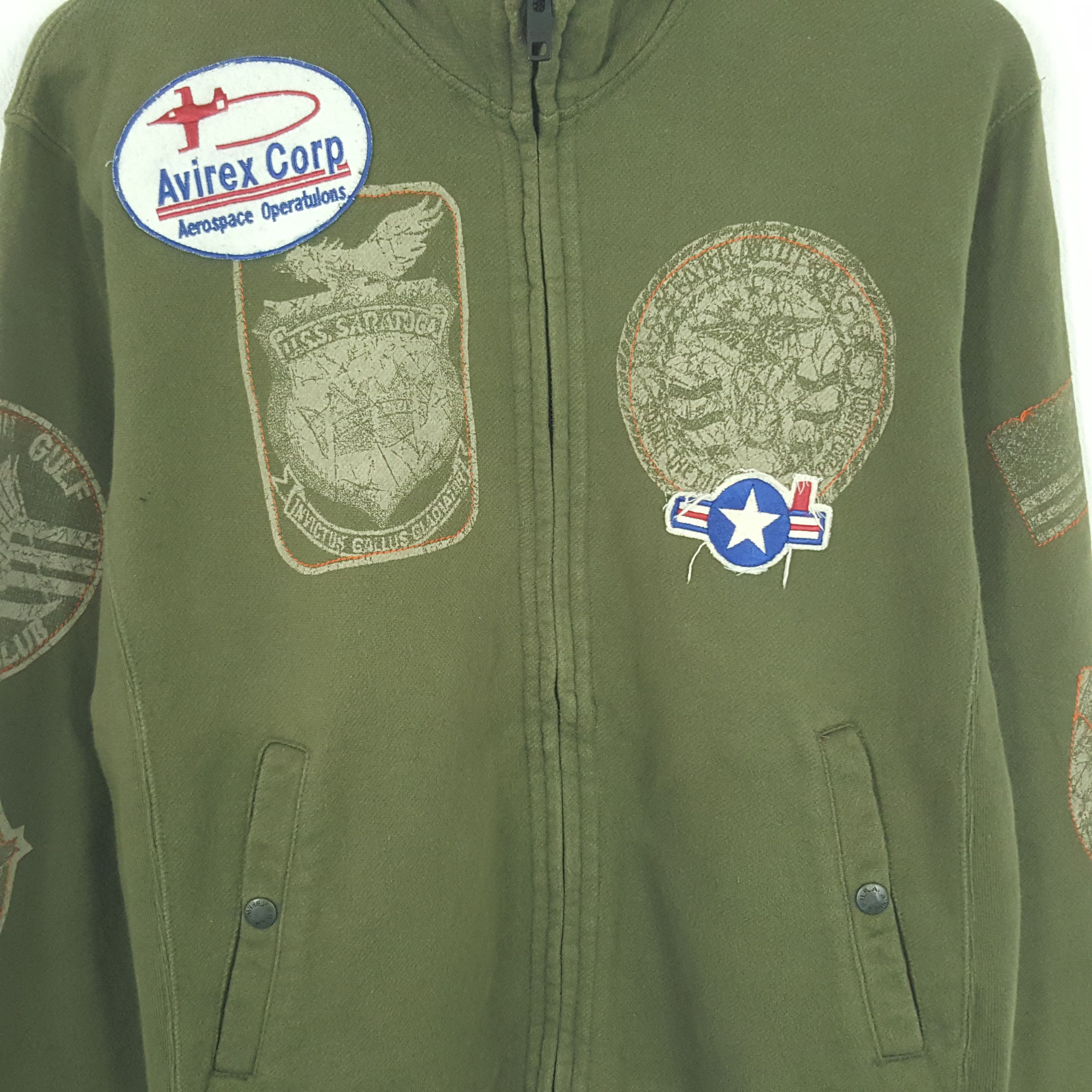 Avirex × Vintage Vintage Avirex Military Style Zipper Sweatshirt Size US M / EU 48-50 / 2 - 2 Thumbnail
