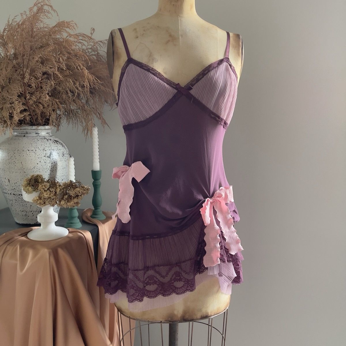 Victoria's Secret Victoria’s Secret Deep Plum Silk Mini Slip Dress (M) Size M / US 6-8 / IT 42-44 - 11 Thumbnail
