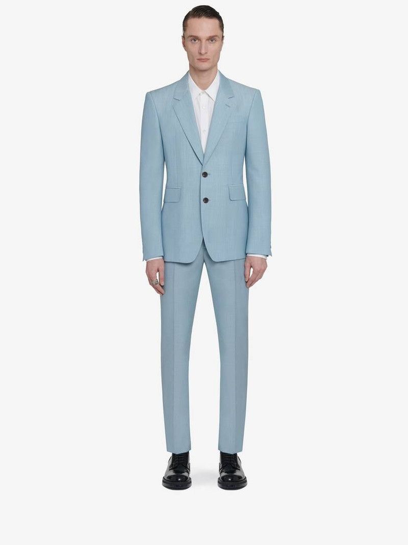 Alexander McQueen o1srvl11e0226 Neat Shoulder Single-Breasted Jacket Pale Blue Size US S / EU 44-46 / 1 - 3 Thumbnail