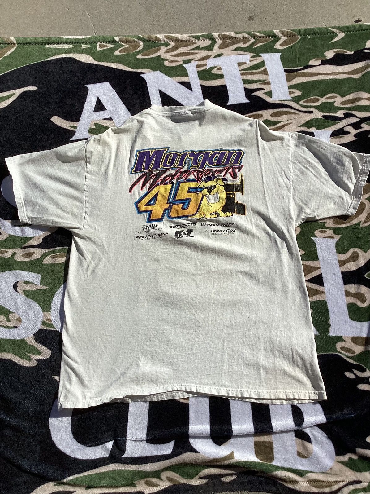 Hanes Vintage 1990s/Y2K Gary Morgan distressed thrashed racing Tee Size US XL / EU 56 / 4 - 1 Thumbnail