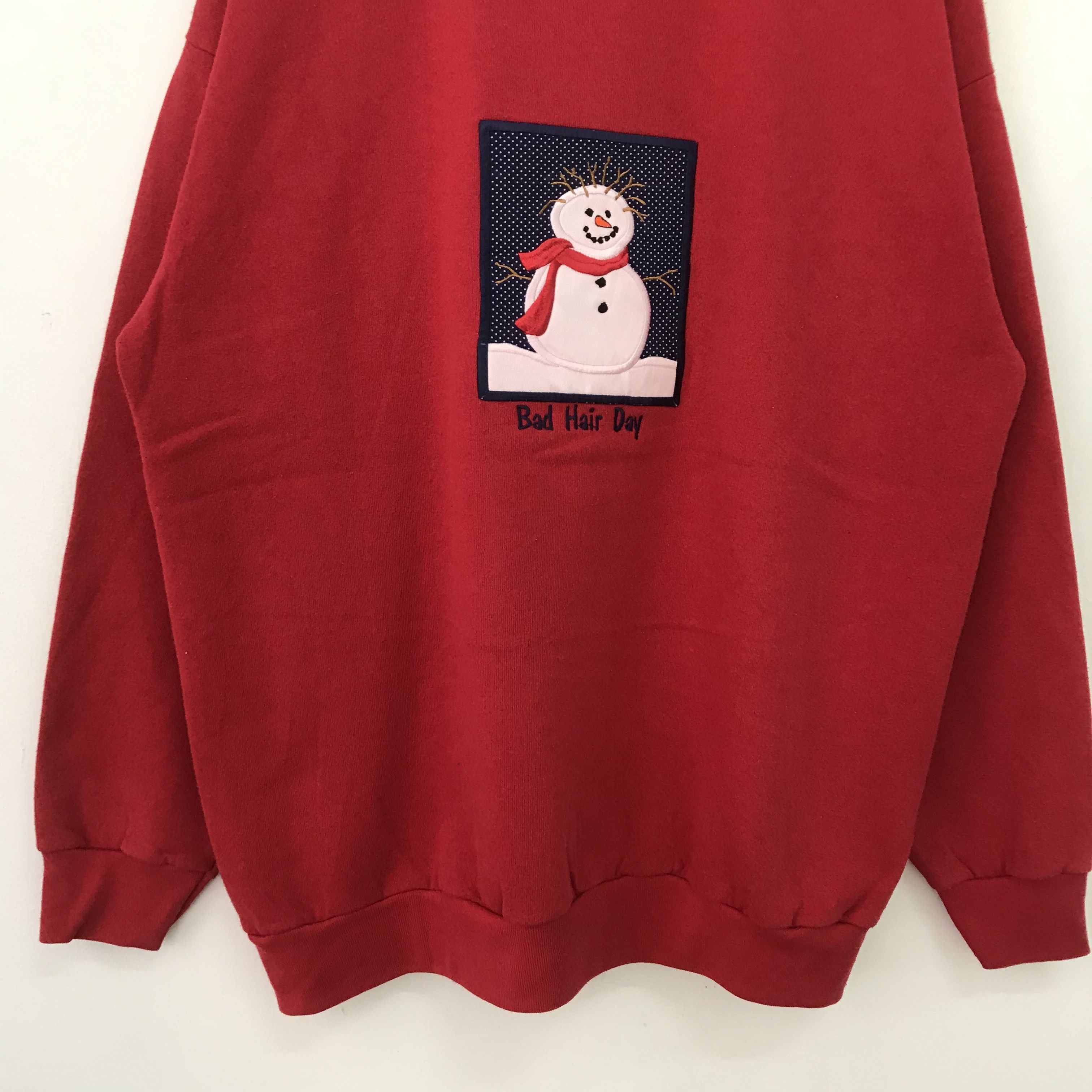 Japanese Brand Vintage Snowman Graphic Red Sweatshirt-63 Size US XL / EU 56 / 4 - 3 Thumbnail