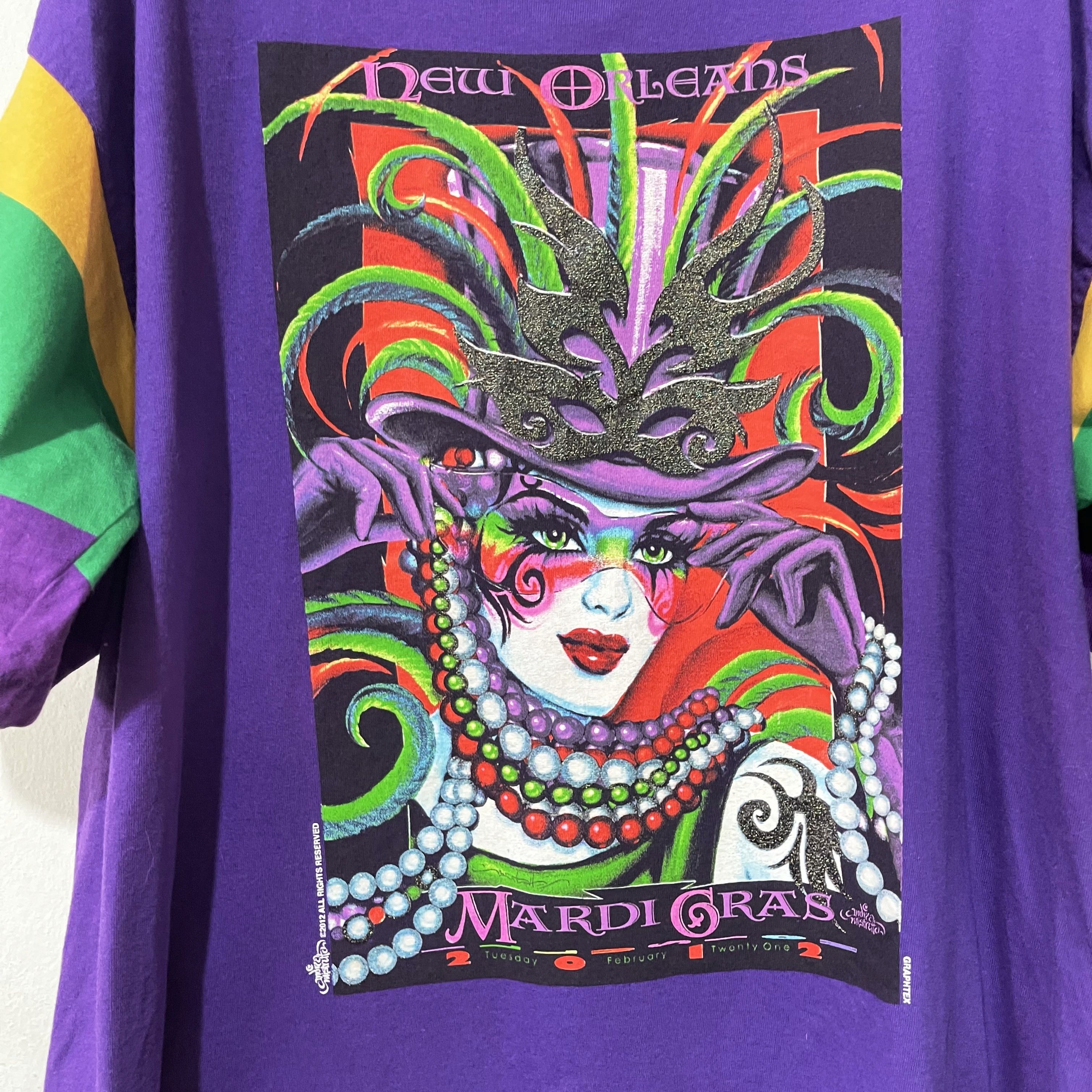 Vintage Vintage 2012 New Orleans Mardi Gras T-Shirt Size US XL / EU 56 / 4 - 2 Thumbnail