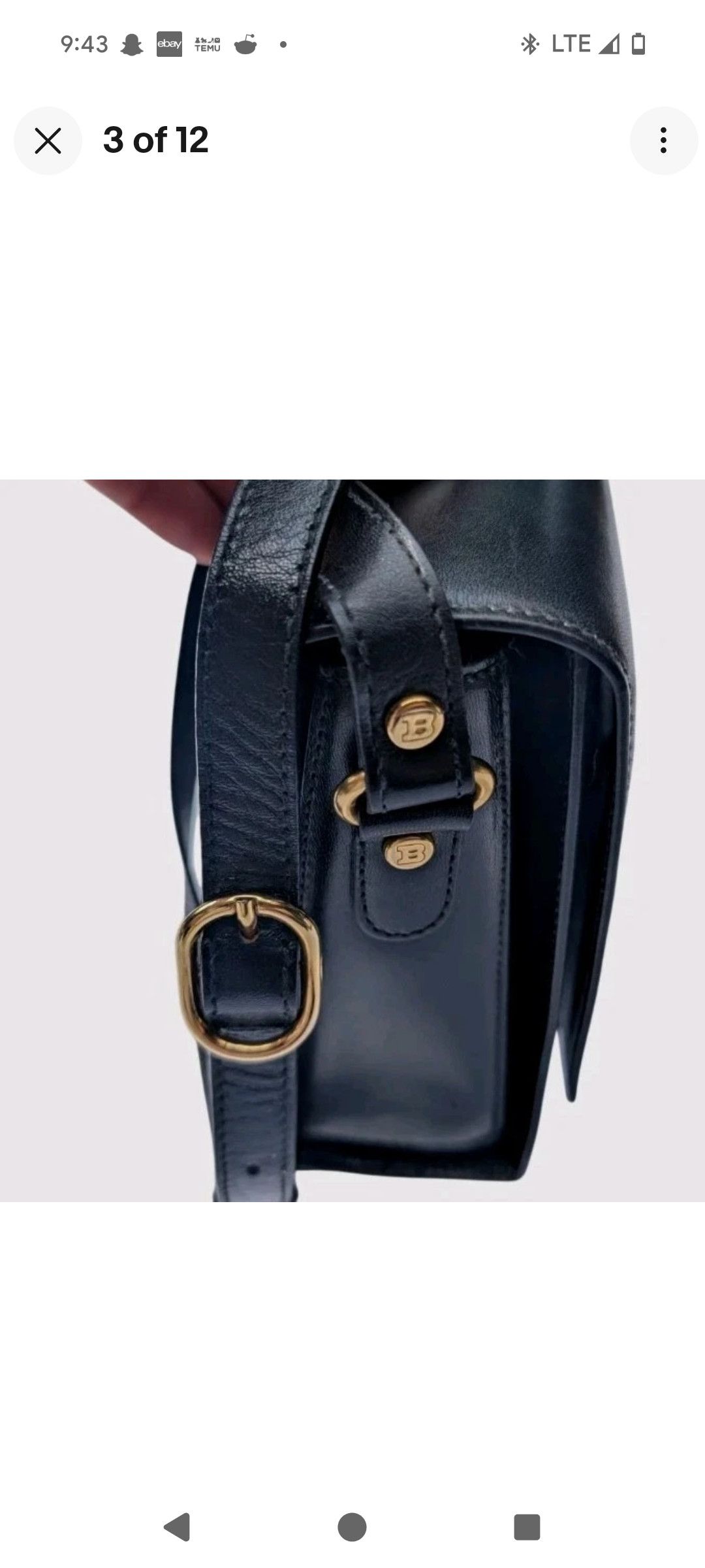 Bally Vintage Calfskin Leather Black Crossbody Bag Excellent Cond Size ONE SIZE - 4 Thumbnail