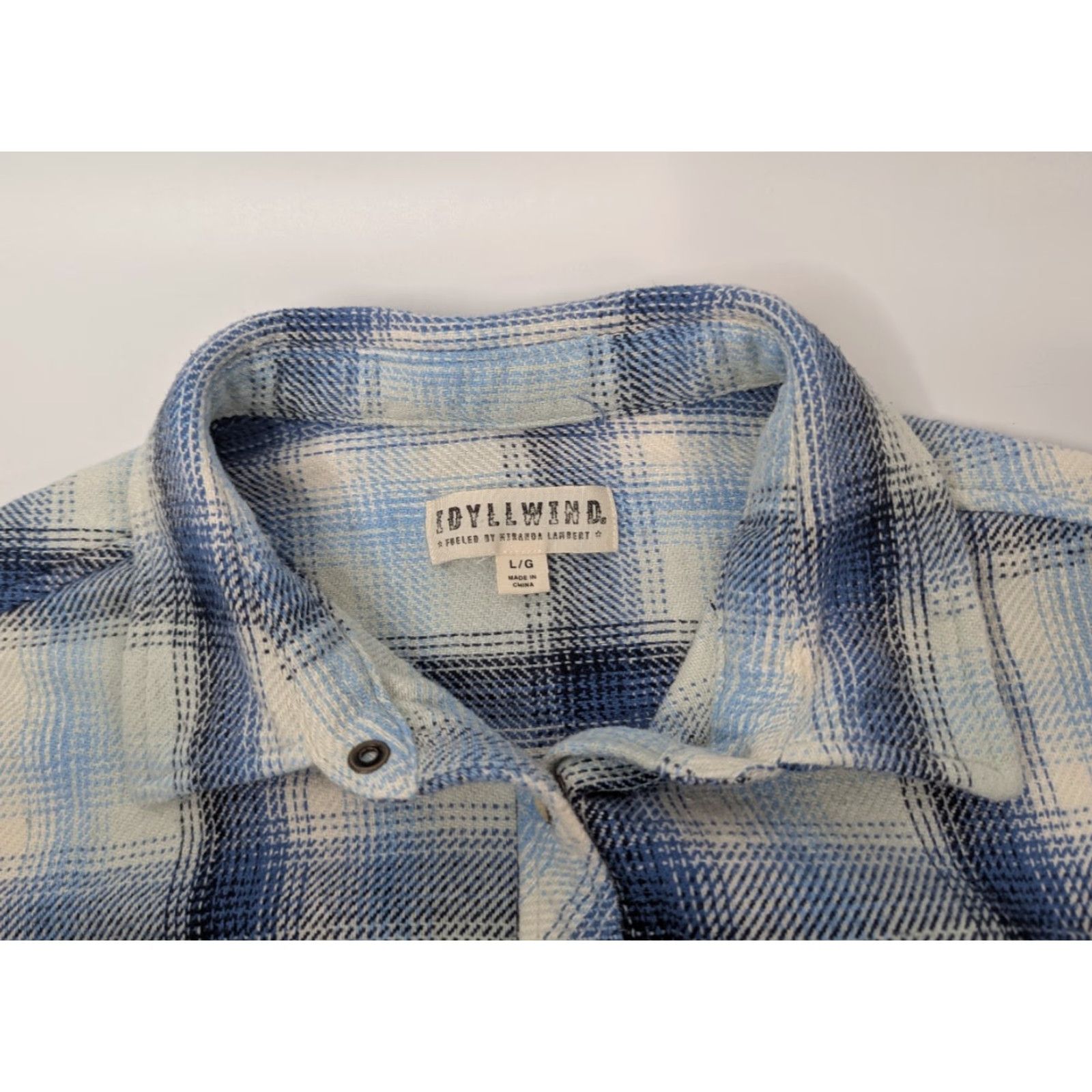 Vintage Idyllwind Miranda Lambert Plaid Flannel Shirt Womens L Blue Western Casual Business Party/Cocktail Travel Workwear Wom en? Size L / US 10 / IT 46 - 7 Thumbnail