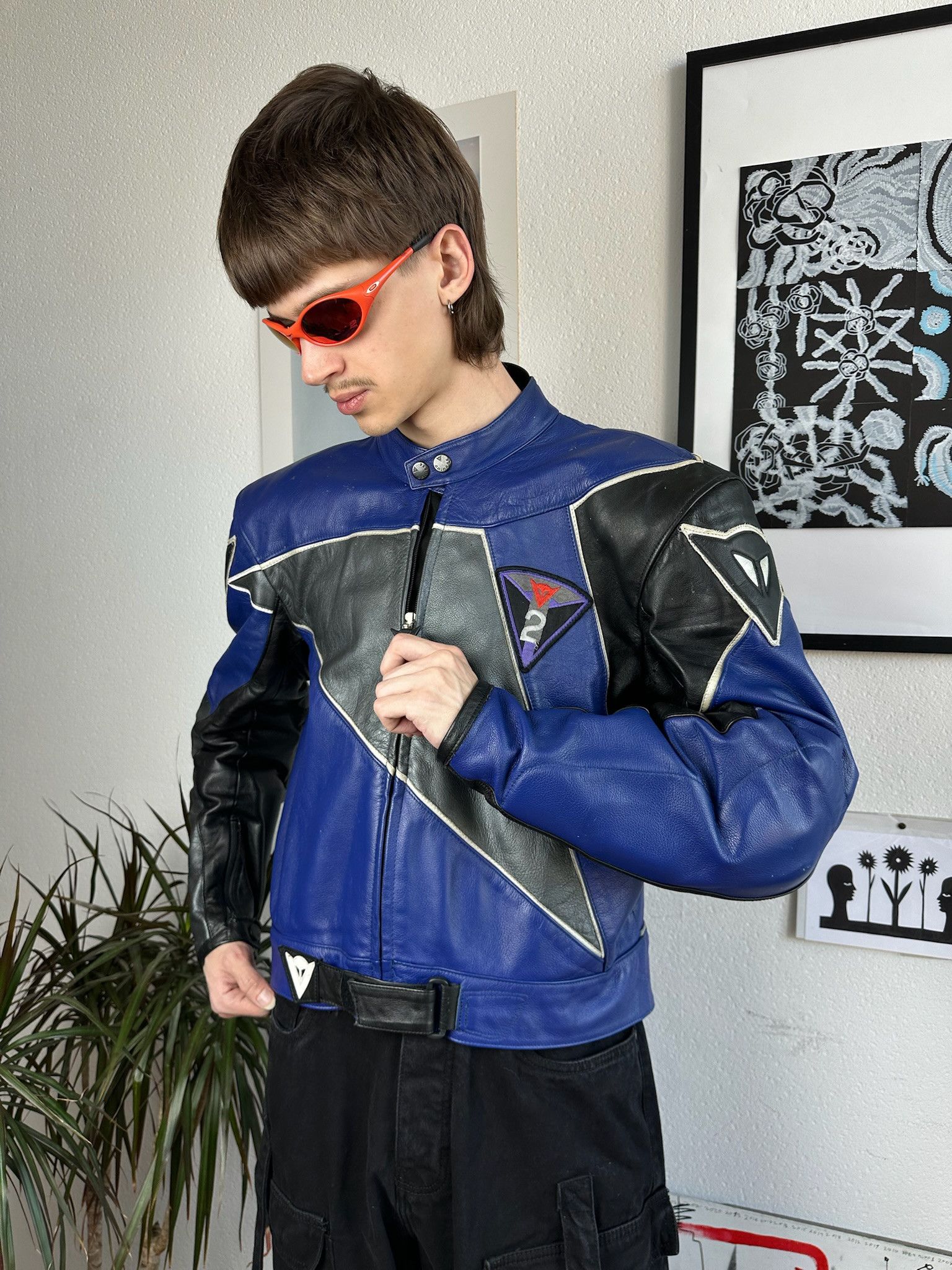 Dainese Vintage Dainese leather jacket moto biker punk tribal 90s Size US XL / EU 56 / 4 - 17 Thumbnail