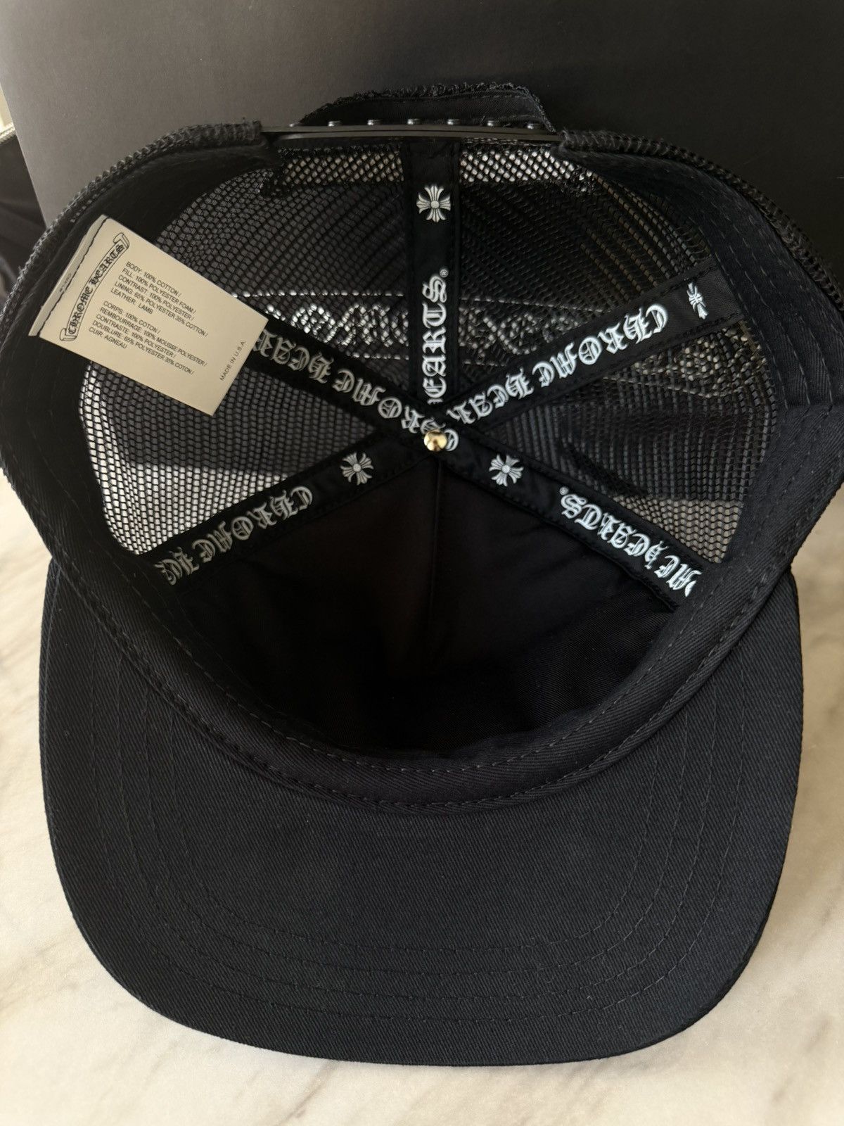 Chrome Hearts Chrome Hearts White Leather Patch Fuck Trucker Hat RARE Size ONE SIZE - 6 Thumbnail