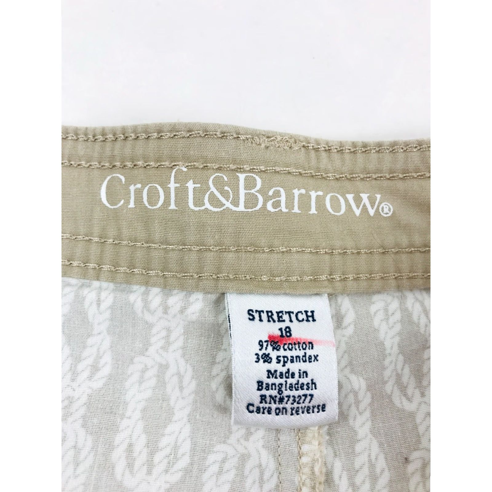 Croft & Barrow Croft & Barrow Skirt Women's Plus Size 18 Stretch Tan White Rope Knot Skort Size 40" / US 18 - 7 Thumbnail