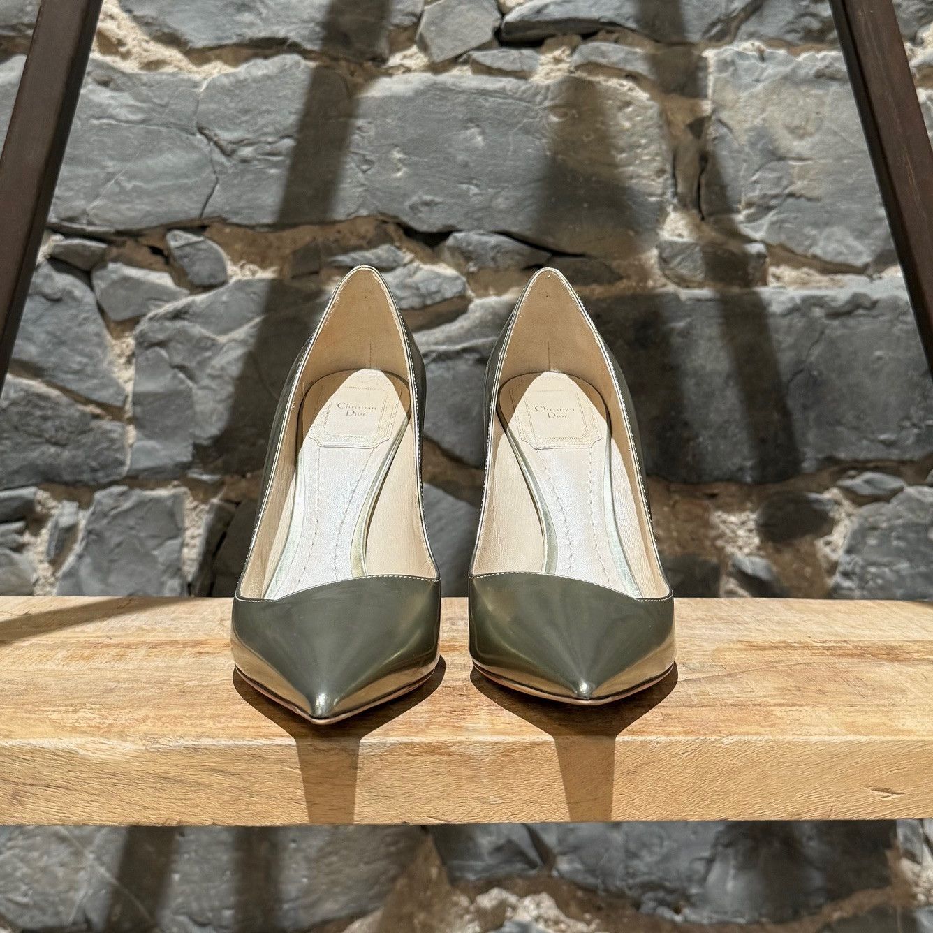 Dior Christian Dior Metallic Gold Patent Songe Pointy Pumps Size US 6.5 / IT 36.5 - 2 Thumbnail