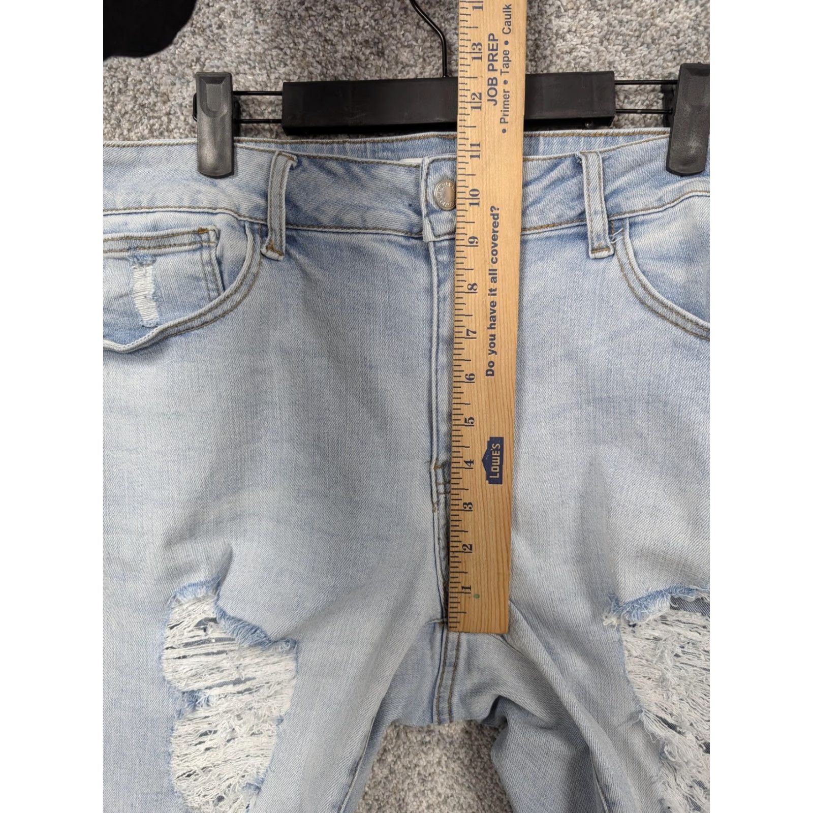 Vintage Judy Blue Jeans Womens 16W 36x28 Distressed High Rise Boyfriend Light Blue Denim Stretch Pocket Zipper Button 5-Pocket Size 38" / US 16 / IT 52 - 4 Thumbnail