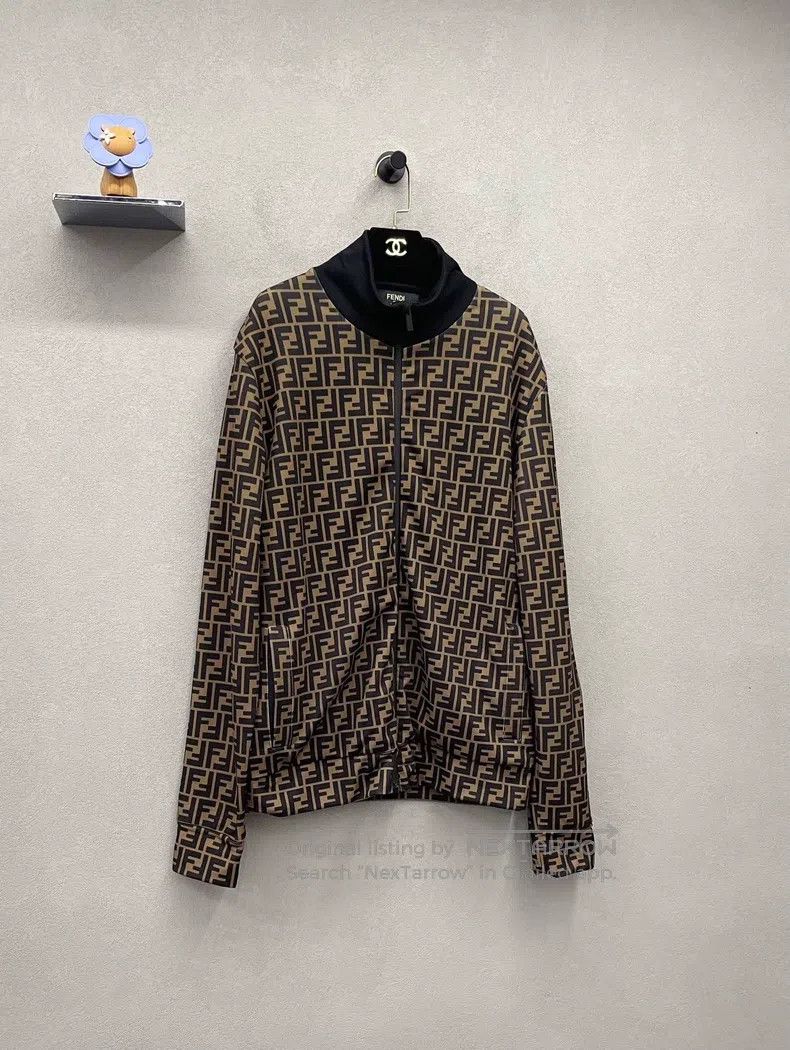 Fendi Fendi Double F Printed Dark Brown Zip-Up Jacket, Stand-Up Size US XL / EU 56 / 4 - 3 Thumbnail