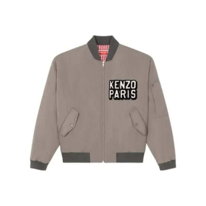 Kenzo KENZO Gray Logo Print Long Sleeve Jacket 0079 Size US S / EU 44-46 / 1 - 1 Thumbnail