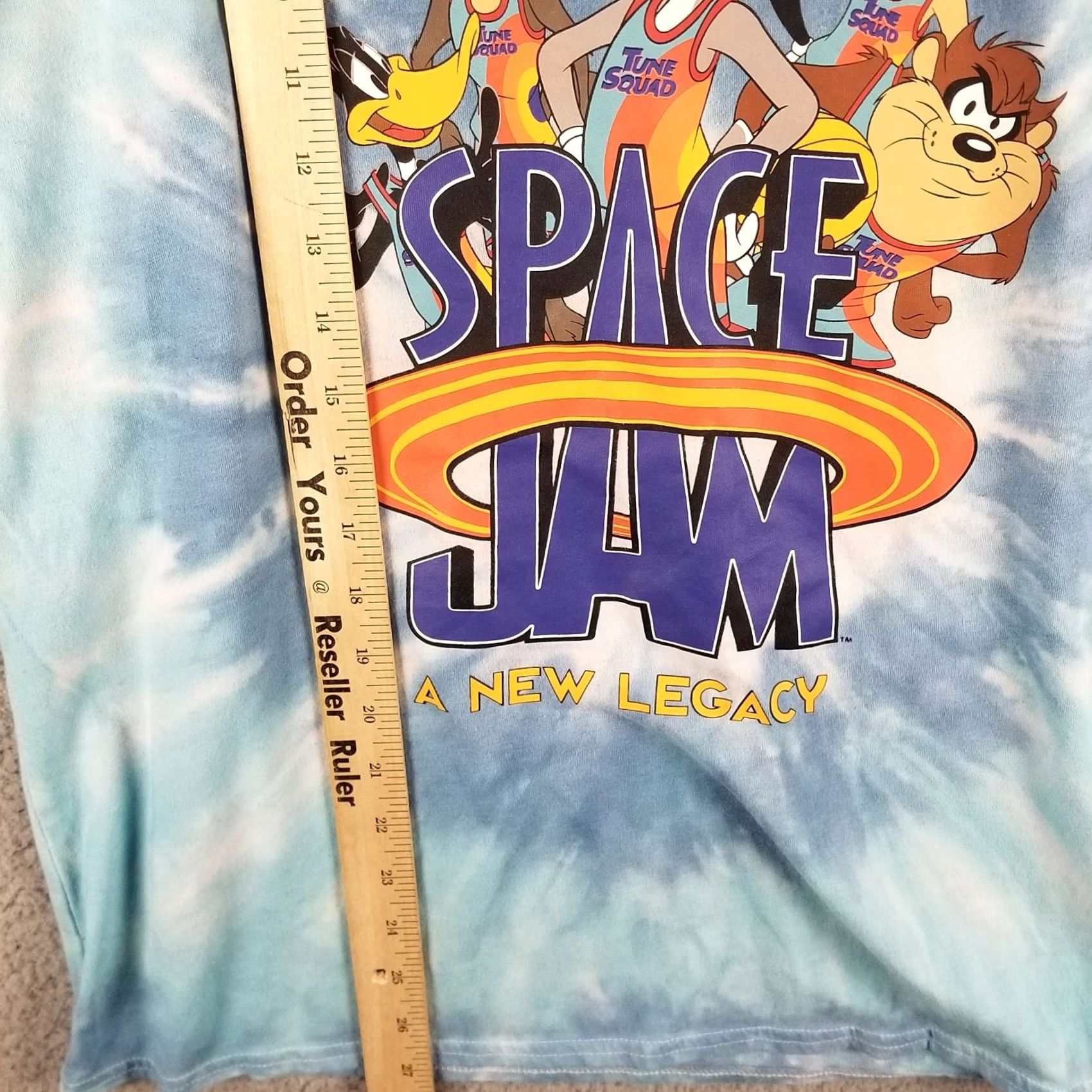 Vintage Space Jam Men T-Shirt Medium Tie-Dye A New Legacy Cartoon Cast Graphic Adult Tee Blue M Mens T-Shirt Size US M / EU 48-50 / 2 - 4 Thumbnail