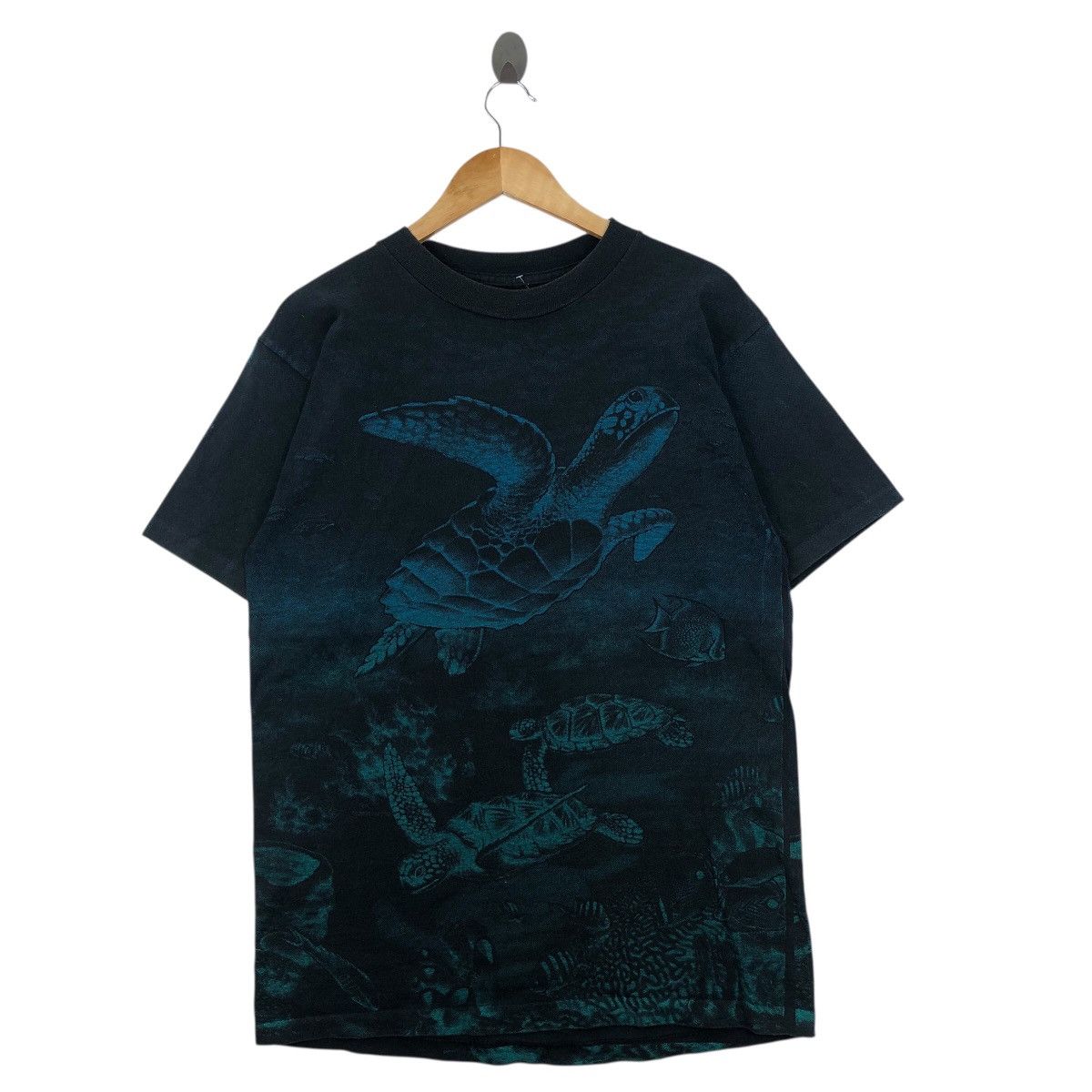 Vintage 90s AOP Habitat Tee Shirt Turtle