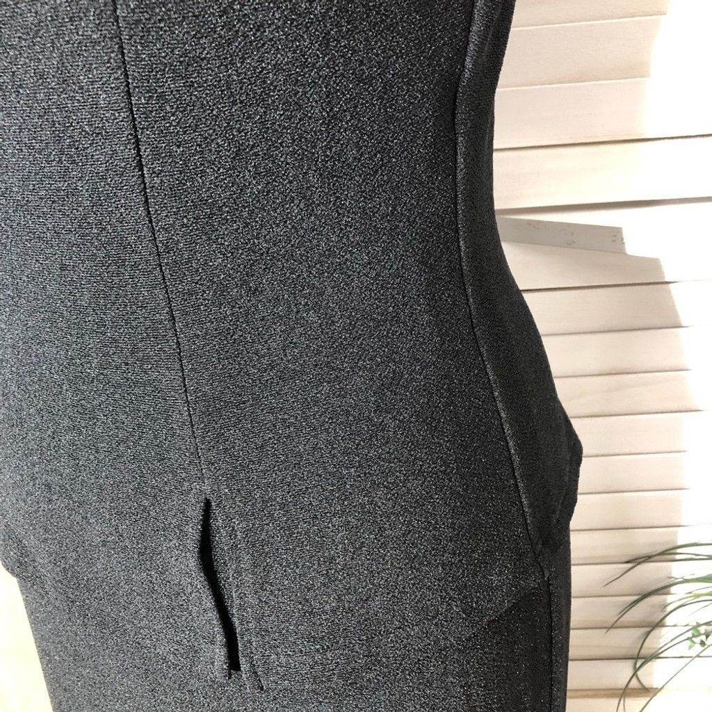 Vintage 90s dress black cocktail Audrey Hepburn style pencil midi XL Size XL / US 12-14 / IT 48-50 - 8 Thumbnail