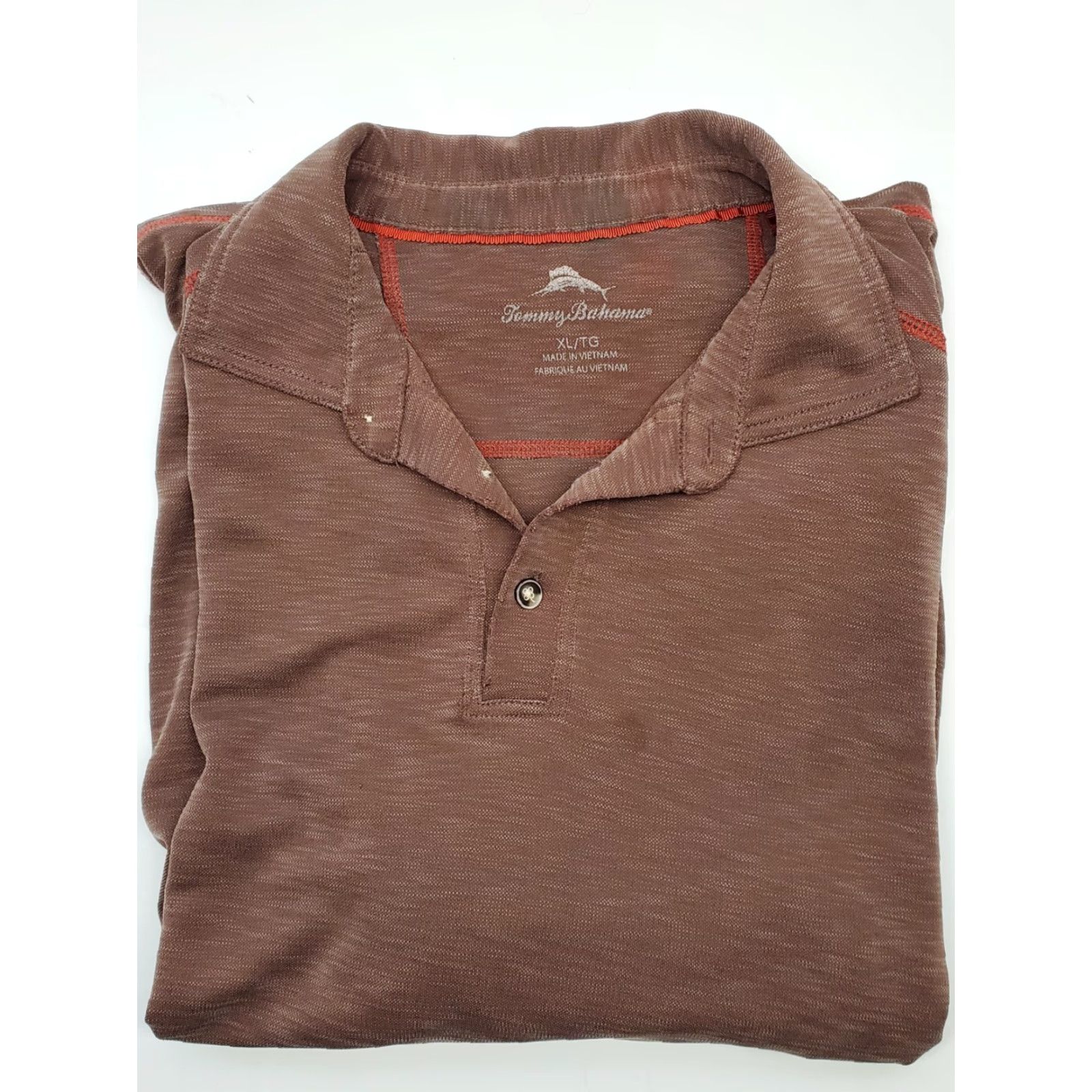 Tommy Bahama Tommy Bahama Jeans Polo Shirt Mens Salmon Short Sleeve XL Large Regular Cotton Tencel Knit Size US XL / EU 56 / 4 - 2 Thumbnail