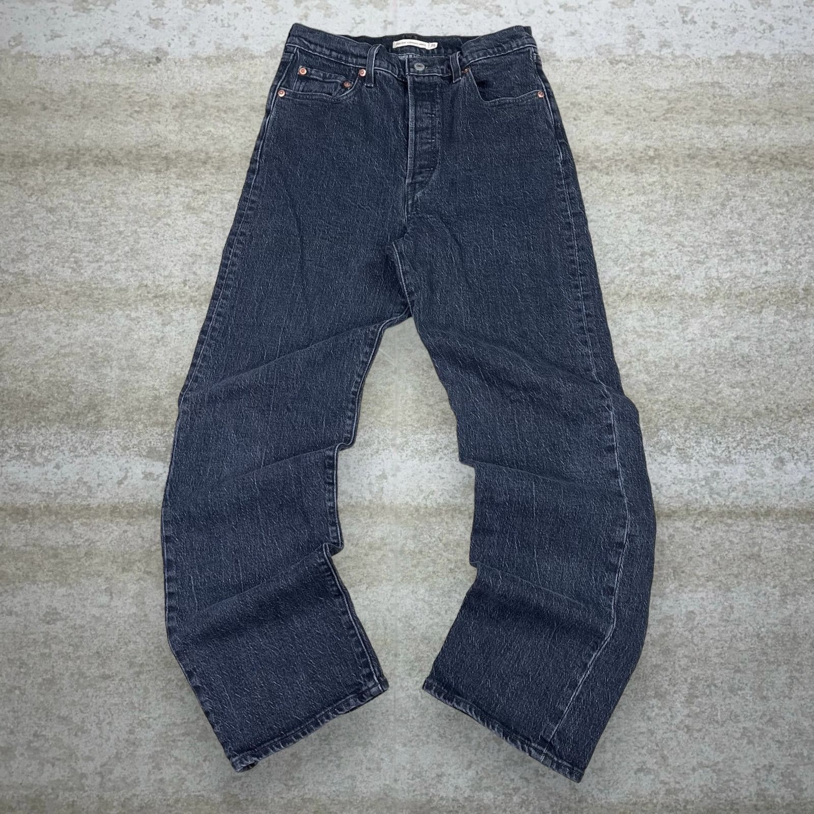 Levi's Vintage Y2K Levis Big E Jeans 501 29x30 Straight Black Wash Size 29" - 2 Thumbnail