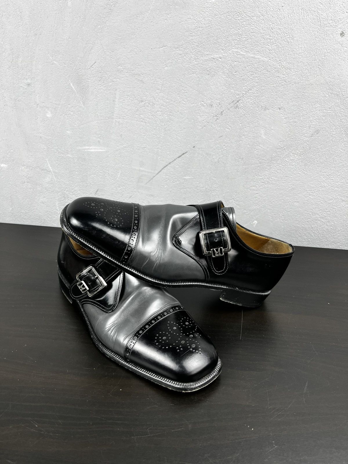 Moreschi Moreschi Made in Italy Men's Buckle Strap Black Shoes Size US 10 / EU 43 - 2 Thumbnail