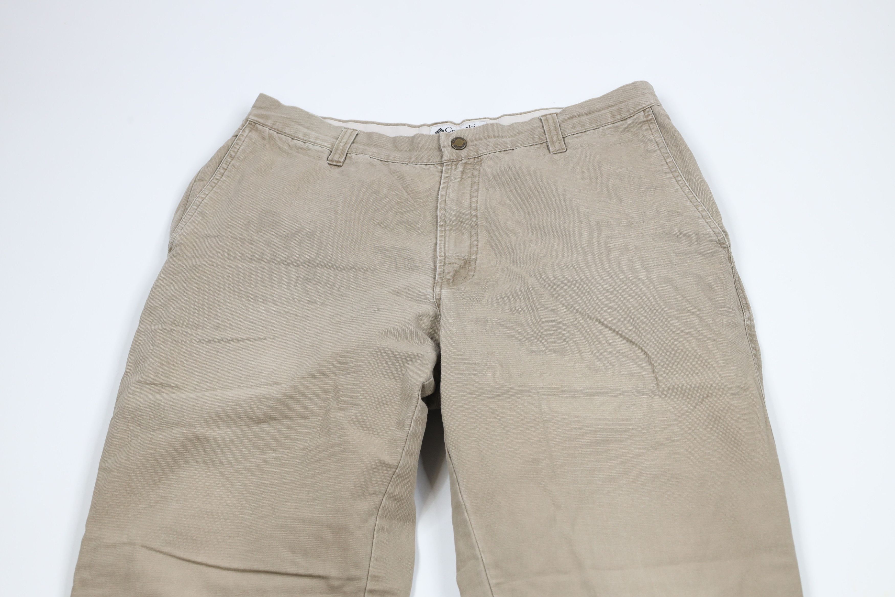 Columbia × Vintage Vintage Y2K Columbia Canvas Wide Leg Dungaree Pants Beige Size US 32 / EU 48 - 2 Thumbnail
