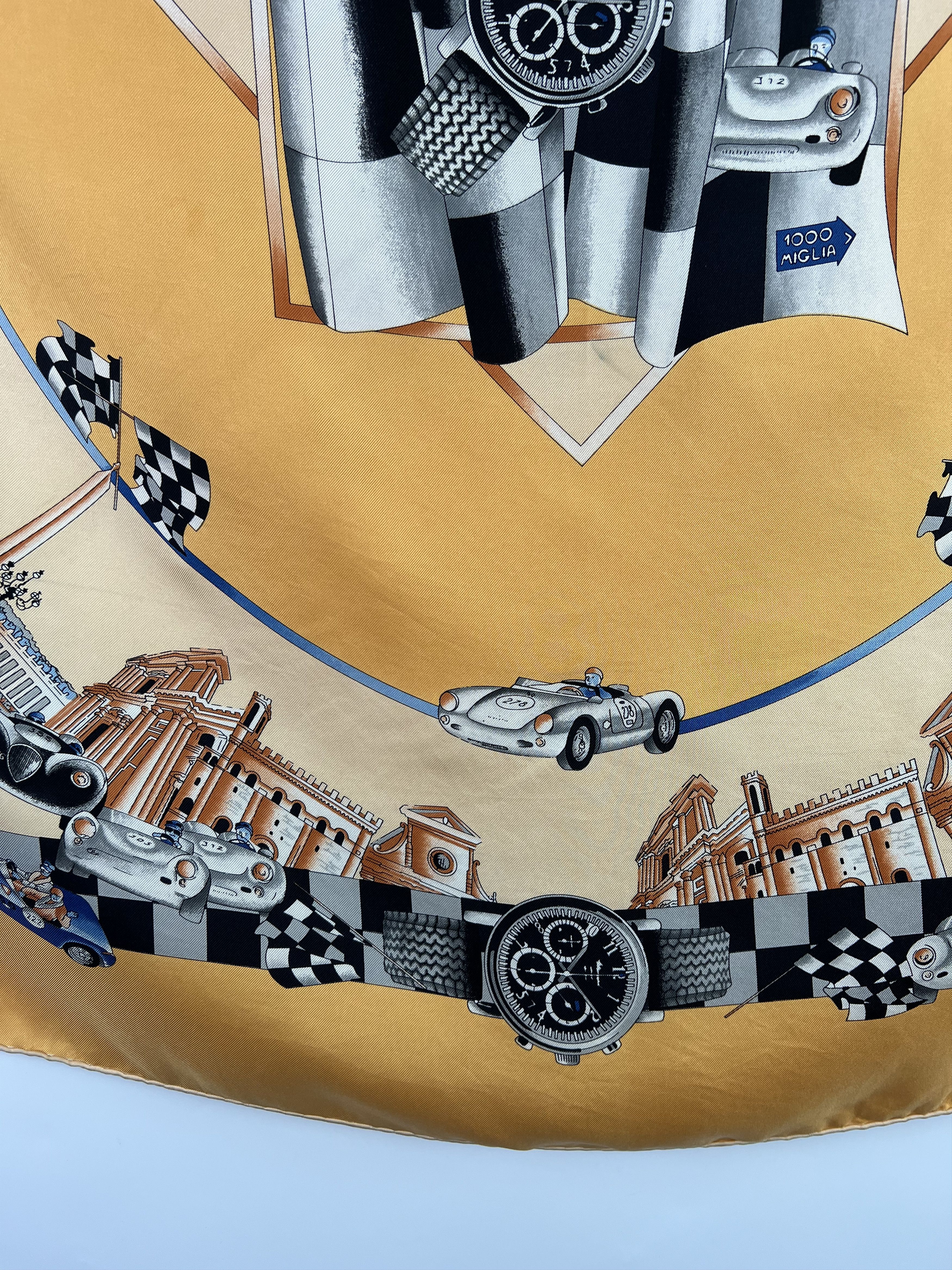 Chopard × Vintage Chopard Mille Miglia 2000 Silk Scarf Porsche Ferrari 85x85 Size ONE SIZE - 8 Thumbnail