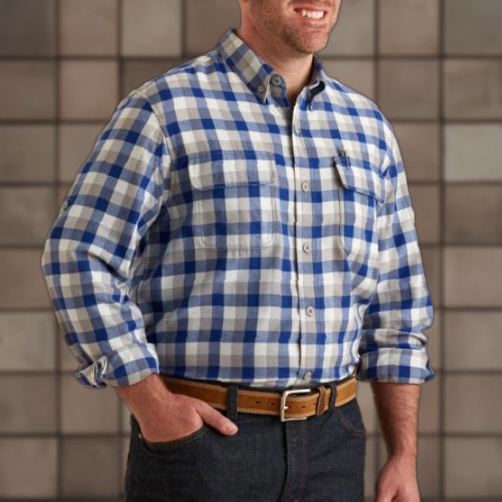 CO Duluth Trading Co Mens Crosscut Performance Blue Plaid Flannel Shirt L Size US L / EU 52-54 / 3 - 1 Thumbnail