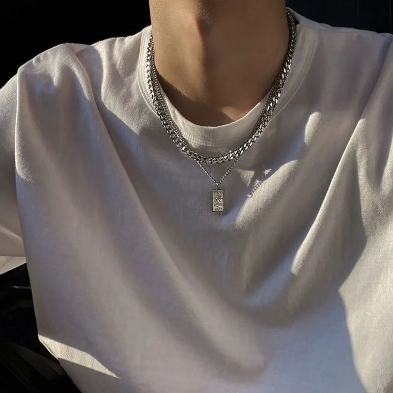 Jewelry × Vintage Fashion Eros Venus Double Layer Cuban Chain Pendant Necklace Size ONE SIZE - 6 Thumbnail