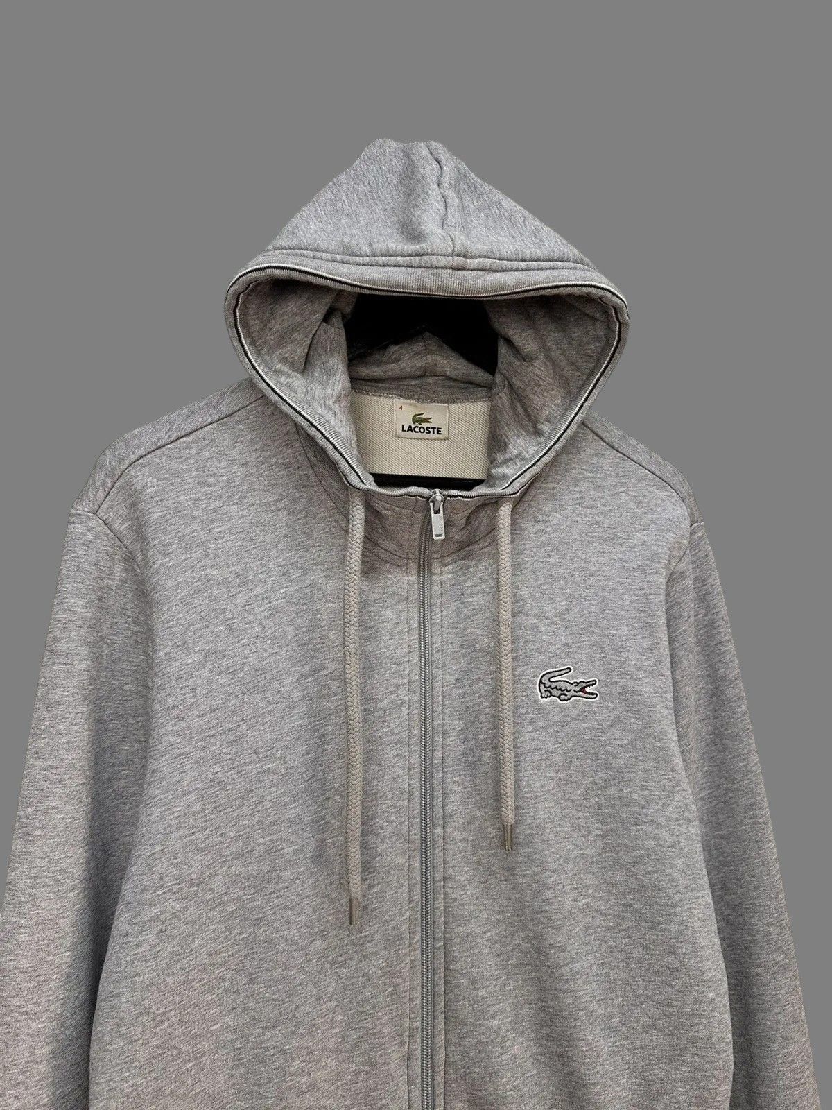 Vintage Lacoste Vintage Grey Zip Hoodie Sk8 France Polo Style Size US L / EU 52-54 / 3 - 4 Thumbnail