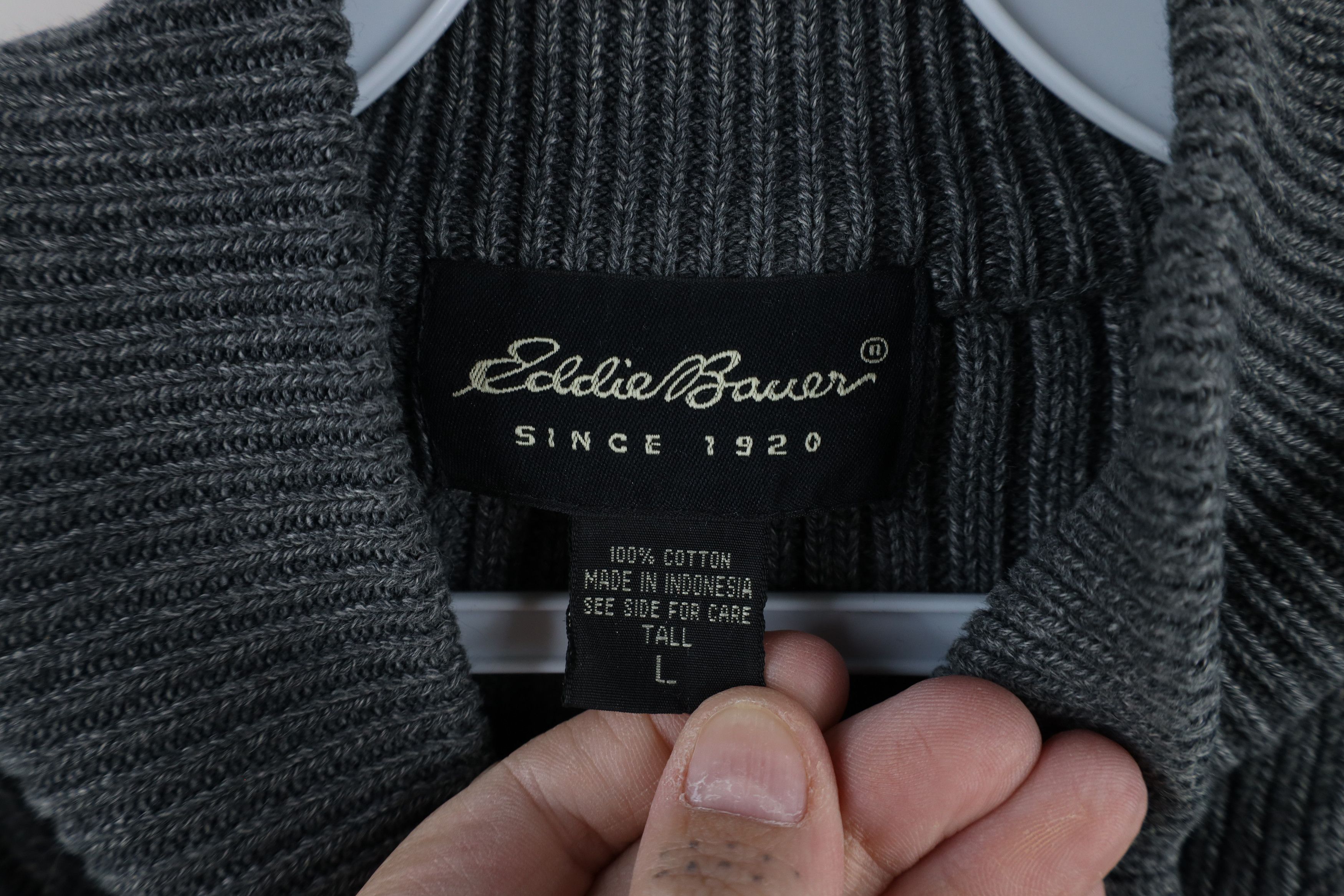 Eddie Bauer × Vintage Vintage 90s Eddie Bauer Knit Half Zip Pullover Sweater Size US L / EU 52-54 / 3 - 4 Thumbnail