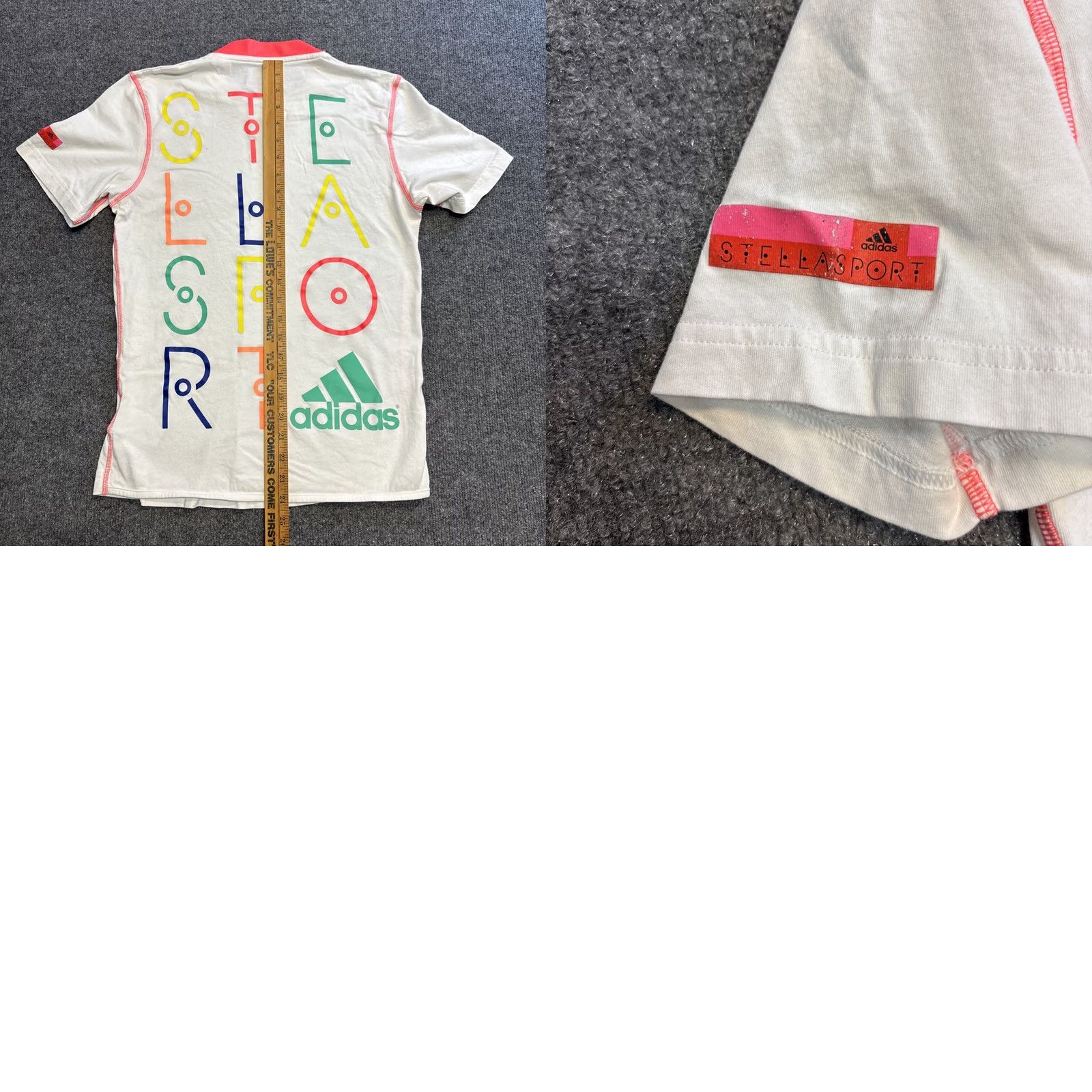 Stella McCartney Stella McCartney Adidas Shirt Women S Graphic Spellout Athletic Gym Workout Top Short Sleeve White, Regular, S, Polo? Size S / US 4 / IT 40 - 8 Thumbnail