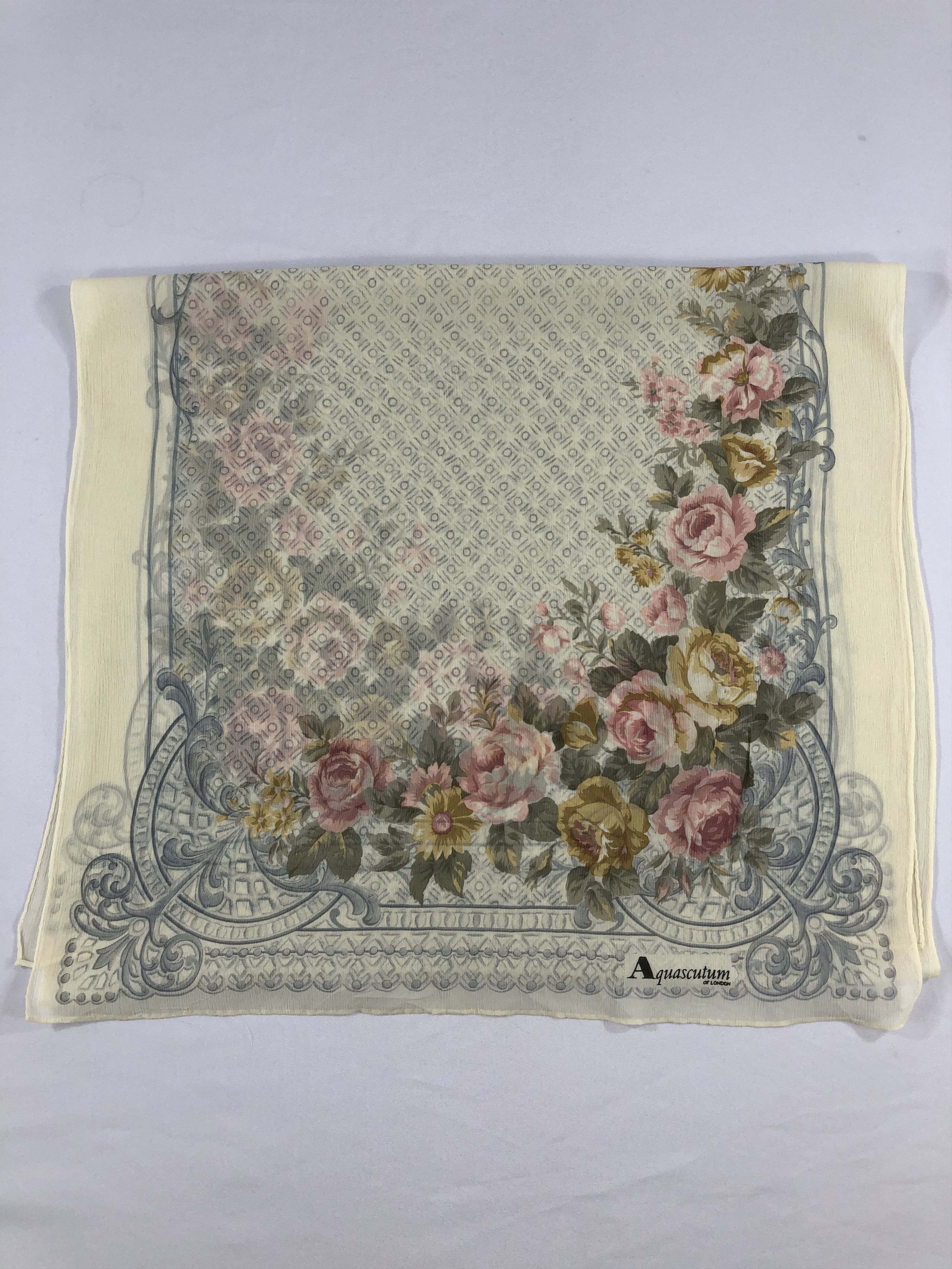 Aquascutum Vintage Aquascutum Silk Scarf Size ONE SIZE - 2 Thumbnail