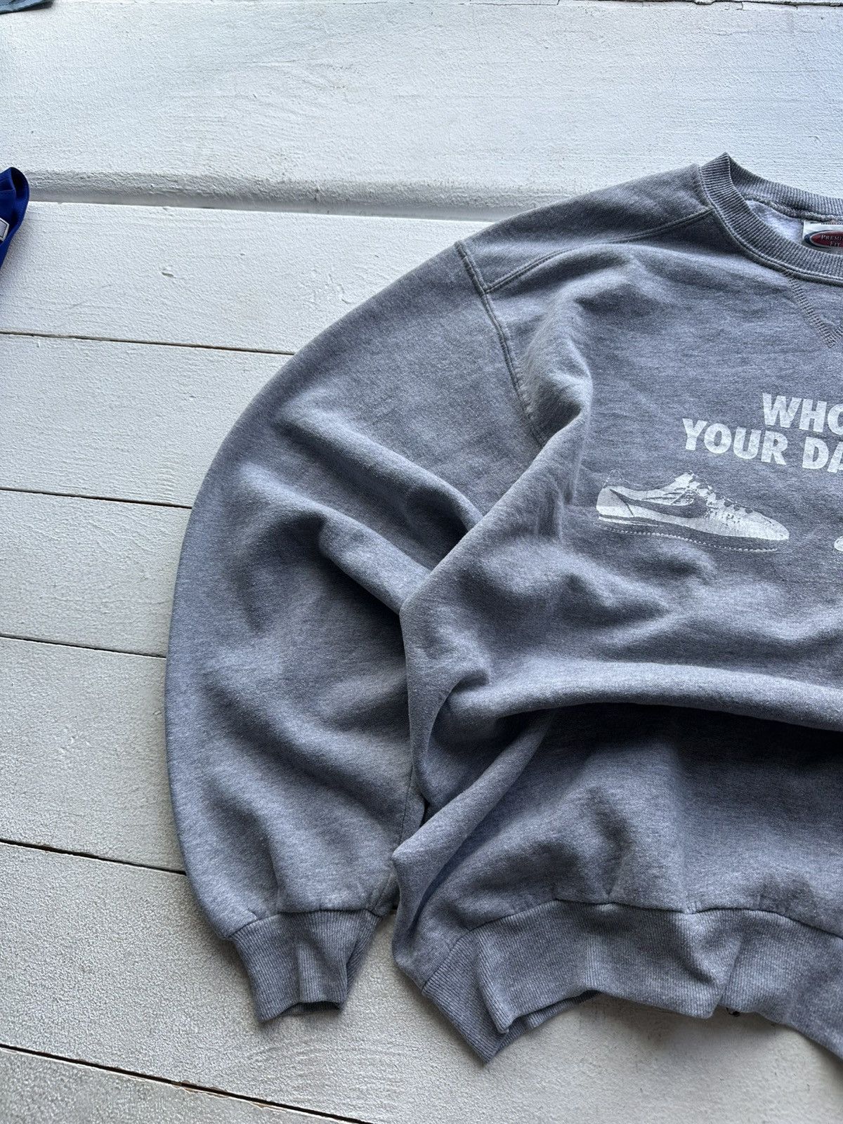 Jerzees RARE🚨 WHO’S YOUR DADDY SWEATSHIRT NIKE CORTEZ logo humor Size US L / EU 52-54 / 3 - 2 Thumbnail