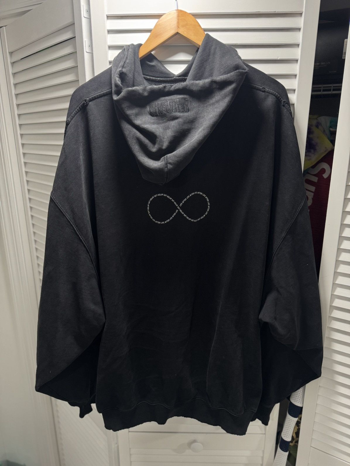 Vetements Vetements Life After Life Infinity Oversize Hoodie (Black) Size US S / EU 44-46 / 1 - 2 Thumbnail