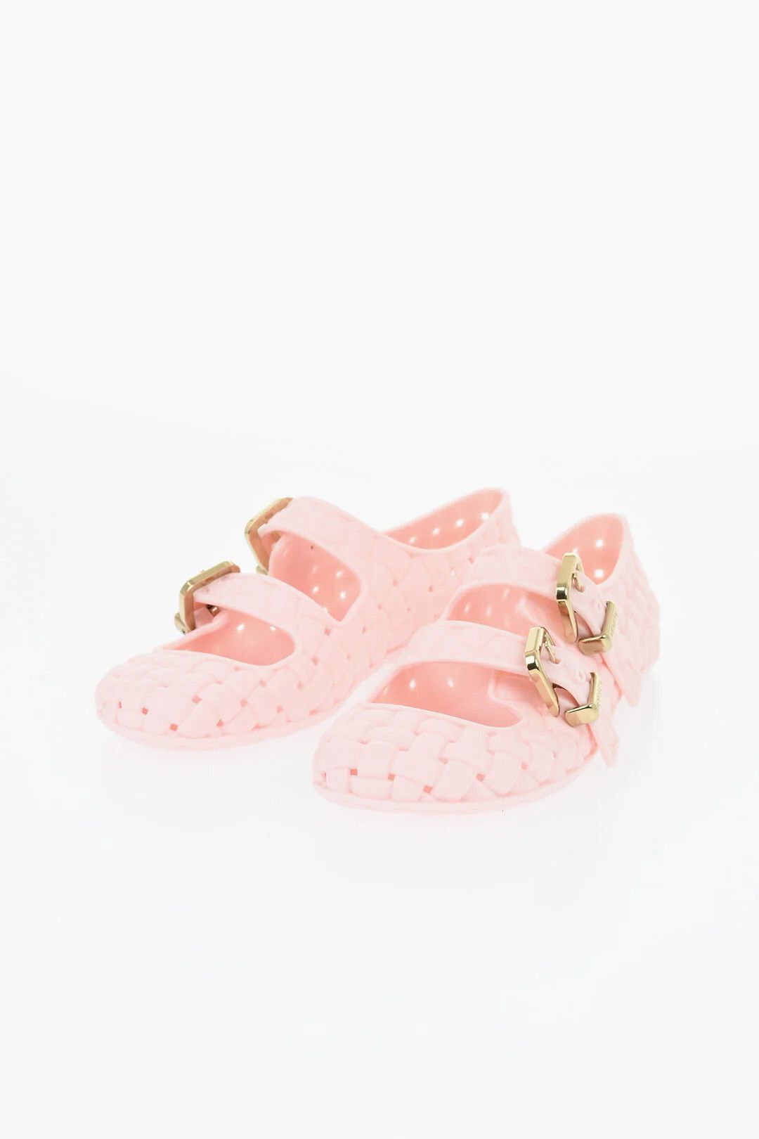 Bottega Veneta og1mm0426 Perforated Rubber Mary Jane Ballet Flats in Pink Size US 7 / IT 37 - 3 Thumbnail
