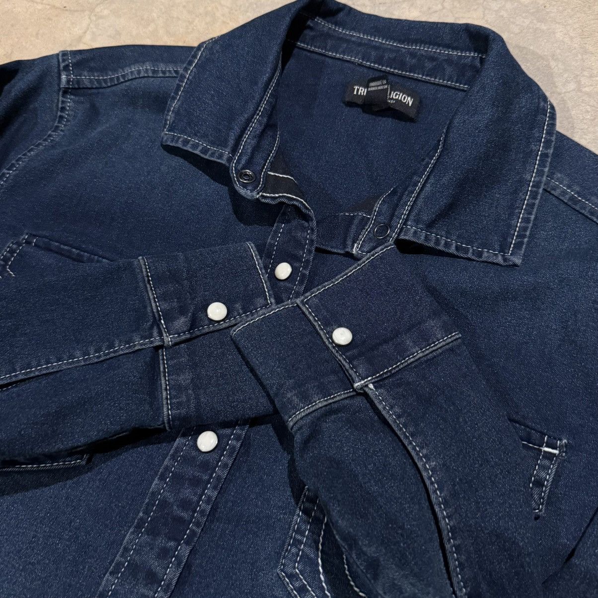 True Religion Vtg True Religion Faded Denim Pearl Snap Shirt Grunge ERD Size US S / EU 44-46 / 1 - 4 Thumbnail