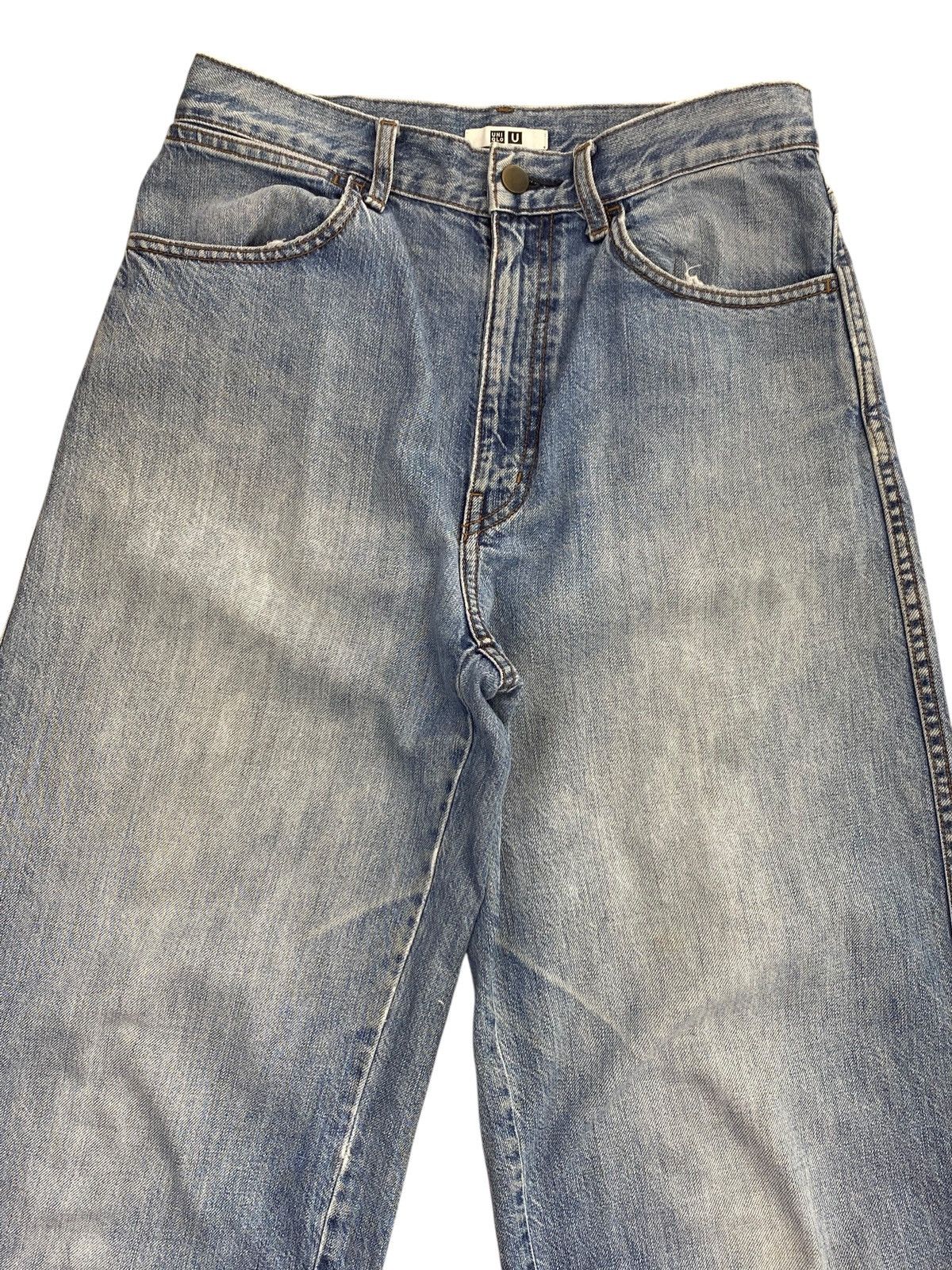 Uniqlo Uniqlo Brand Acid Blue Wash Style Baggy Jeans Size US 28 / EU 44 - 2 Thumbnail