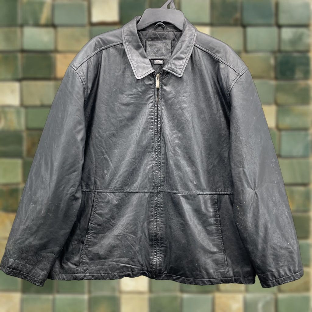 Vintage VINTAGE Knightsbridge 100% Leather Jacket Mens Large Black Moto 90s Biker Size US L / EU 52-54 / 3 - 1 Thumbnail