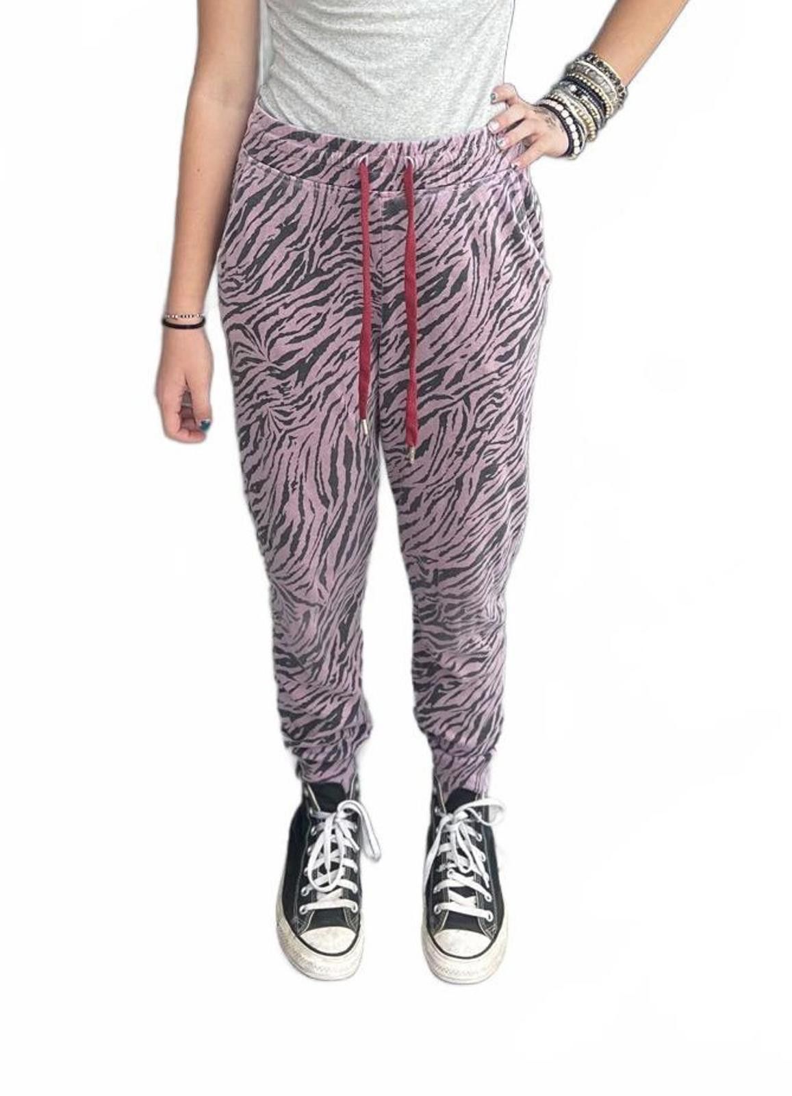Sunday Works Sundry Pink Zebra Print Jogger Sweatpants Size 28" / US 6 / IT 42 - 1 Thumbnail
