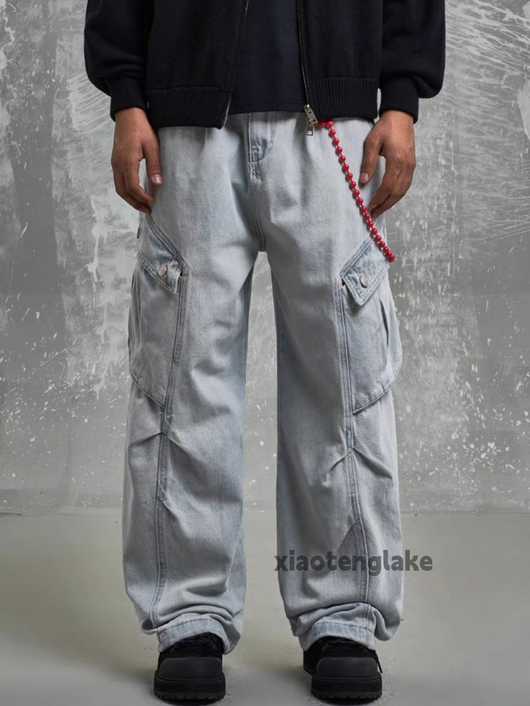 Jean × Vintage washed faded loose baggy skate hiphop cargo jeans Size US 32 / EU 48 - 1 Thumbnail