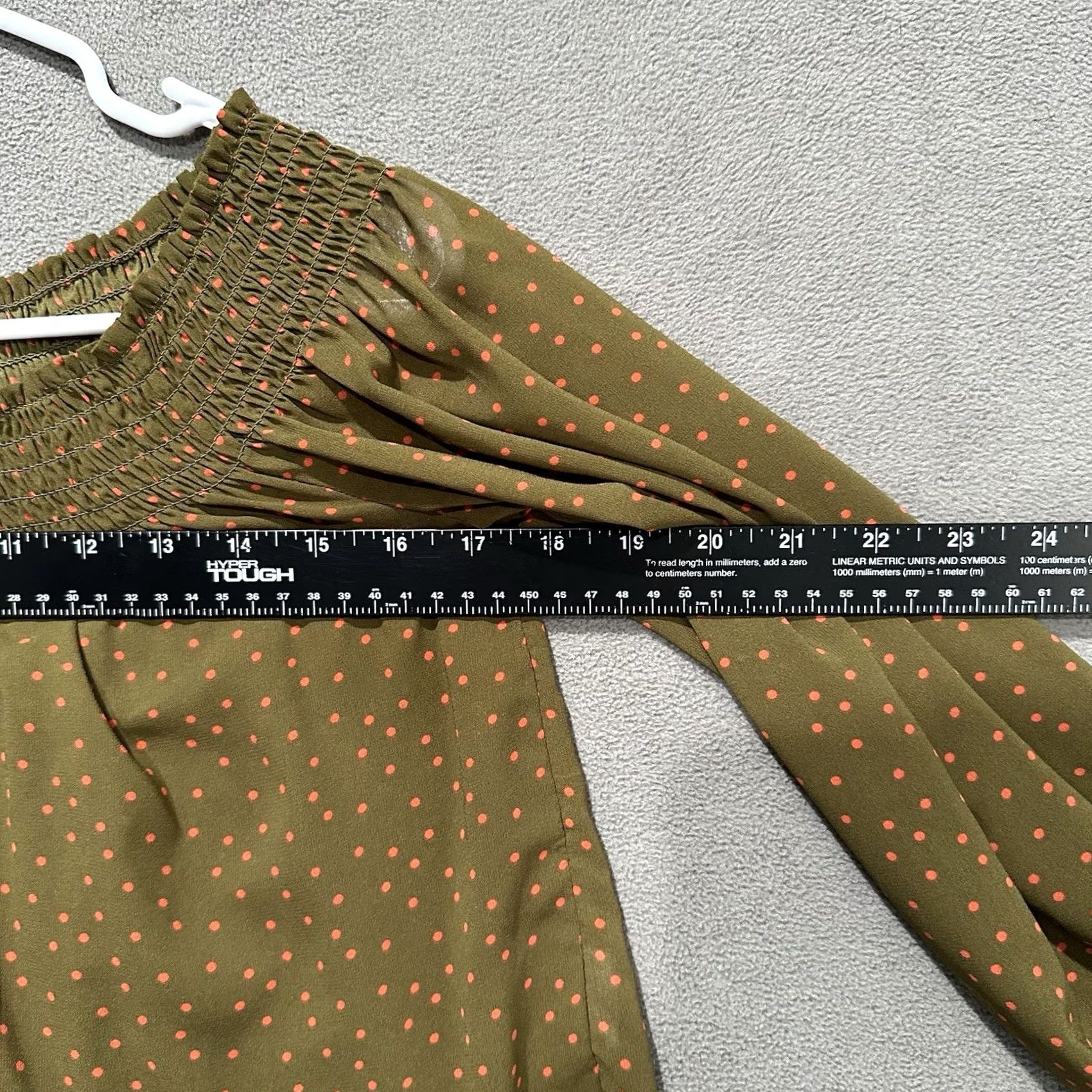 Abercrombie & Fitch Abercrombie & Fitch Blouse Womens M Polka Dot Off Shoulder Long Sleeve Casual EUC Event 90s? Size M / US 6-8 / IT 42-44 - 7 Thumbnail