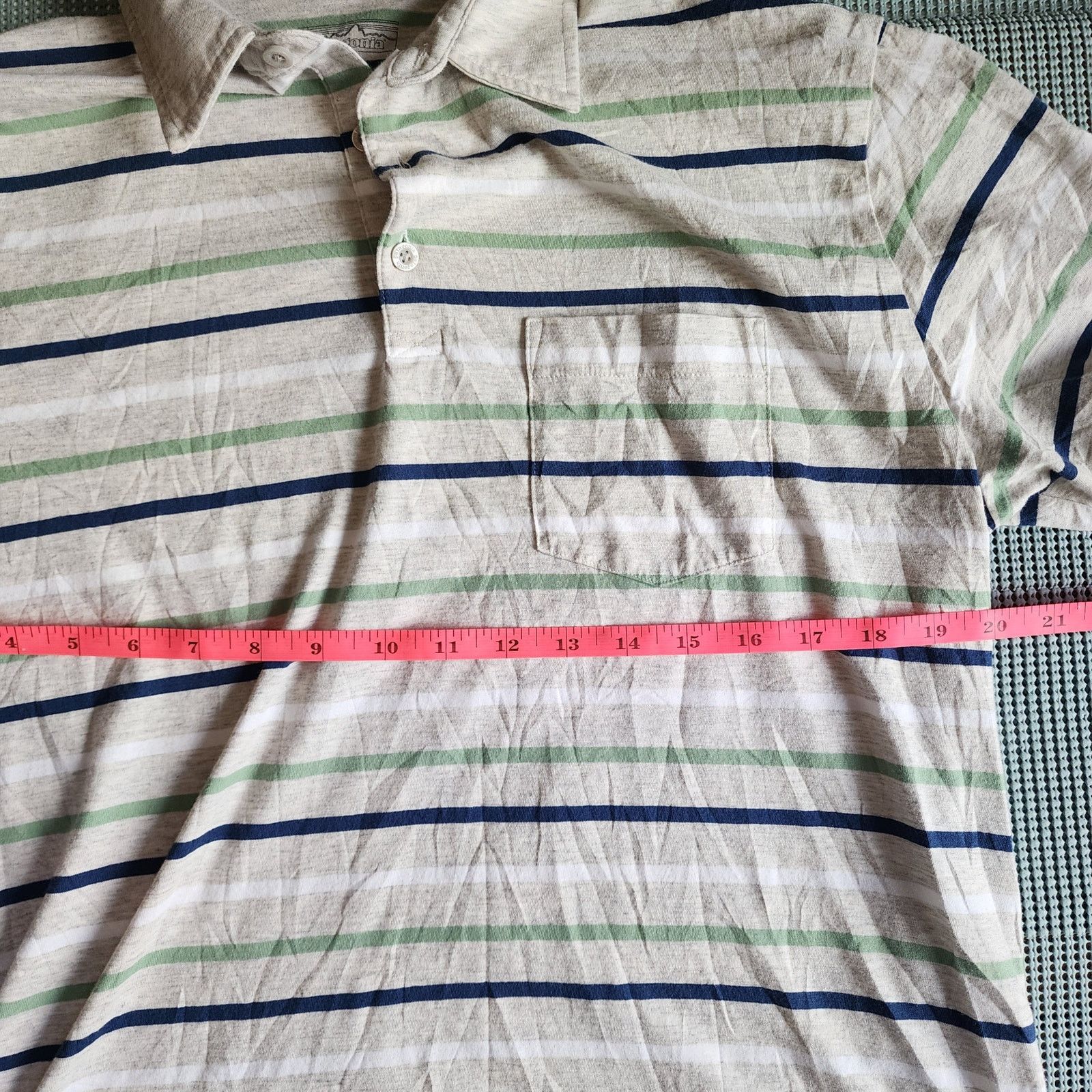 Patagonia Men’s Patagonia Polo Medium Gray Green Blue Organic Cotton Size US M / EU 48-50 / 2 - 5 Thumbnail