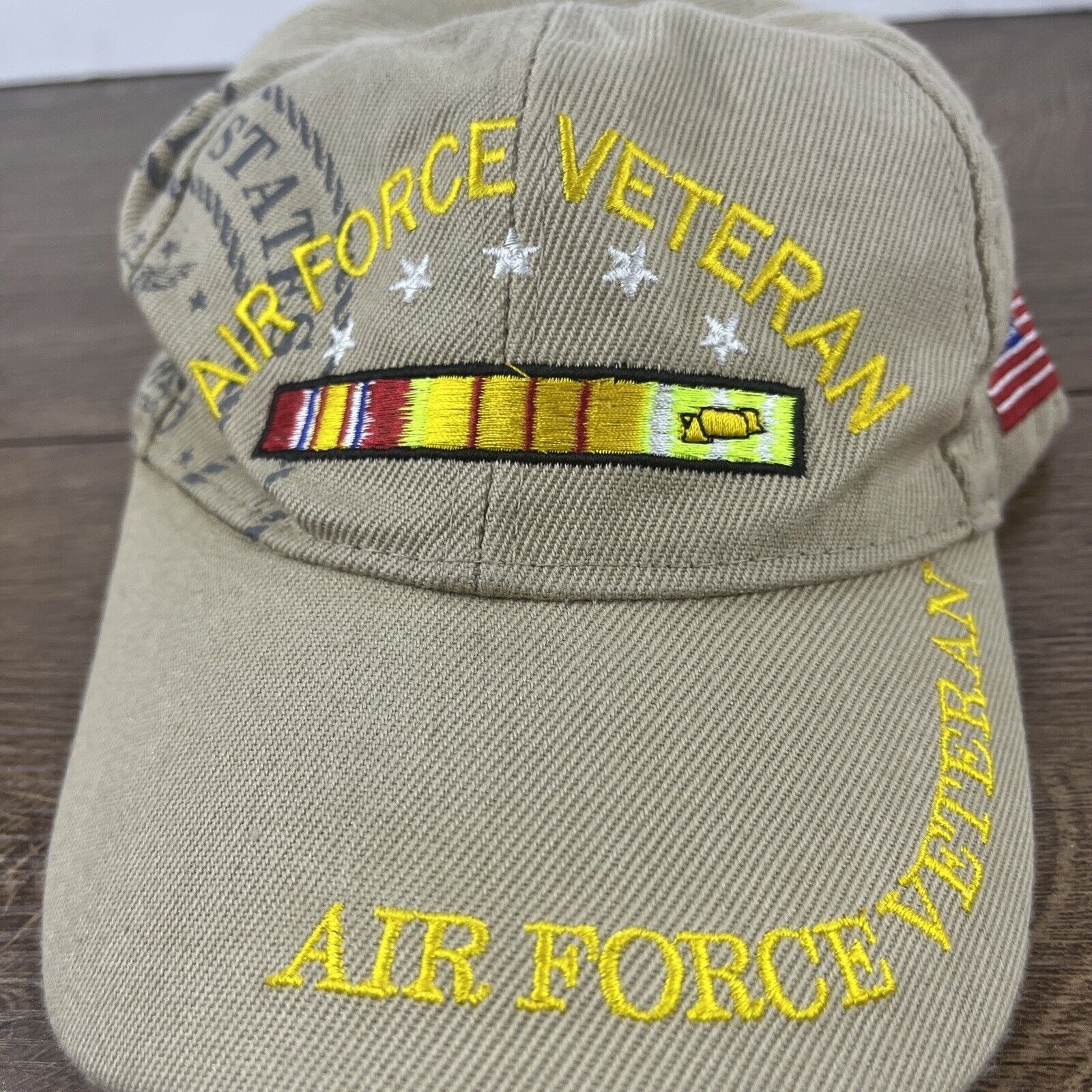 Other Air Force Veteran Hat Air Force Vet Tan Brown Hat Adjustable Size ONE SIZE - 6 Thumbnail