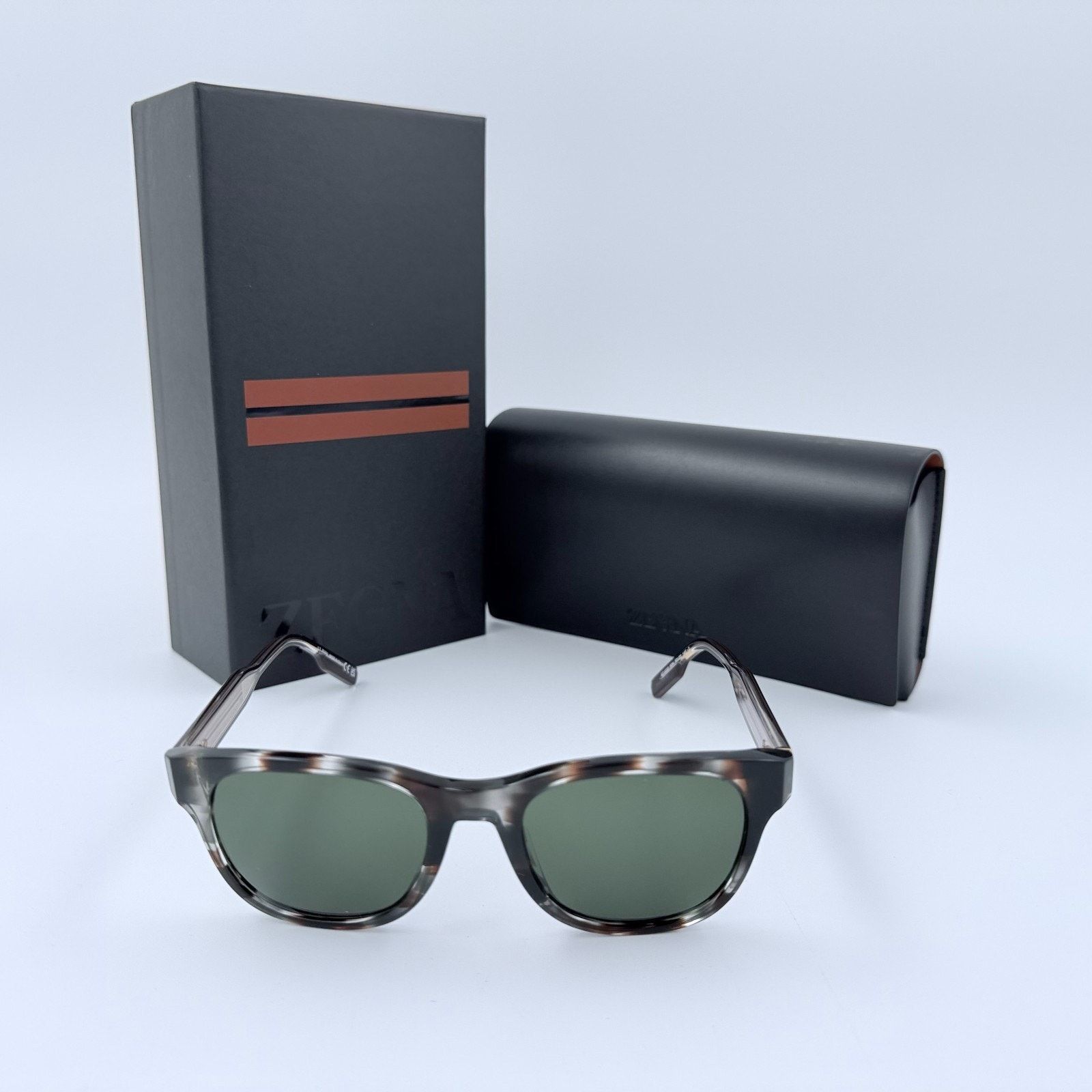 Ermenegildo Zegna NEW Ermenegildo Zegna EZ0222/S 50N Gray Havana Green Zeiss Size ONE SIZE - 1 Thumbnail